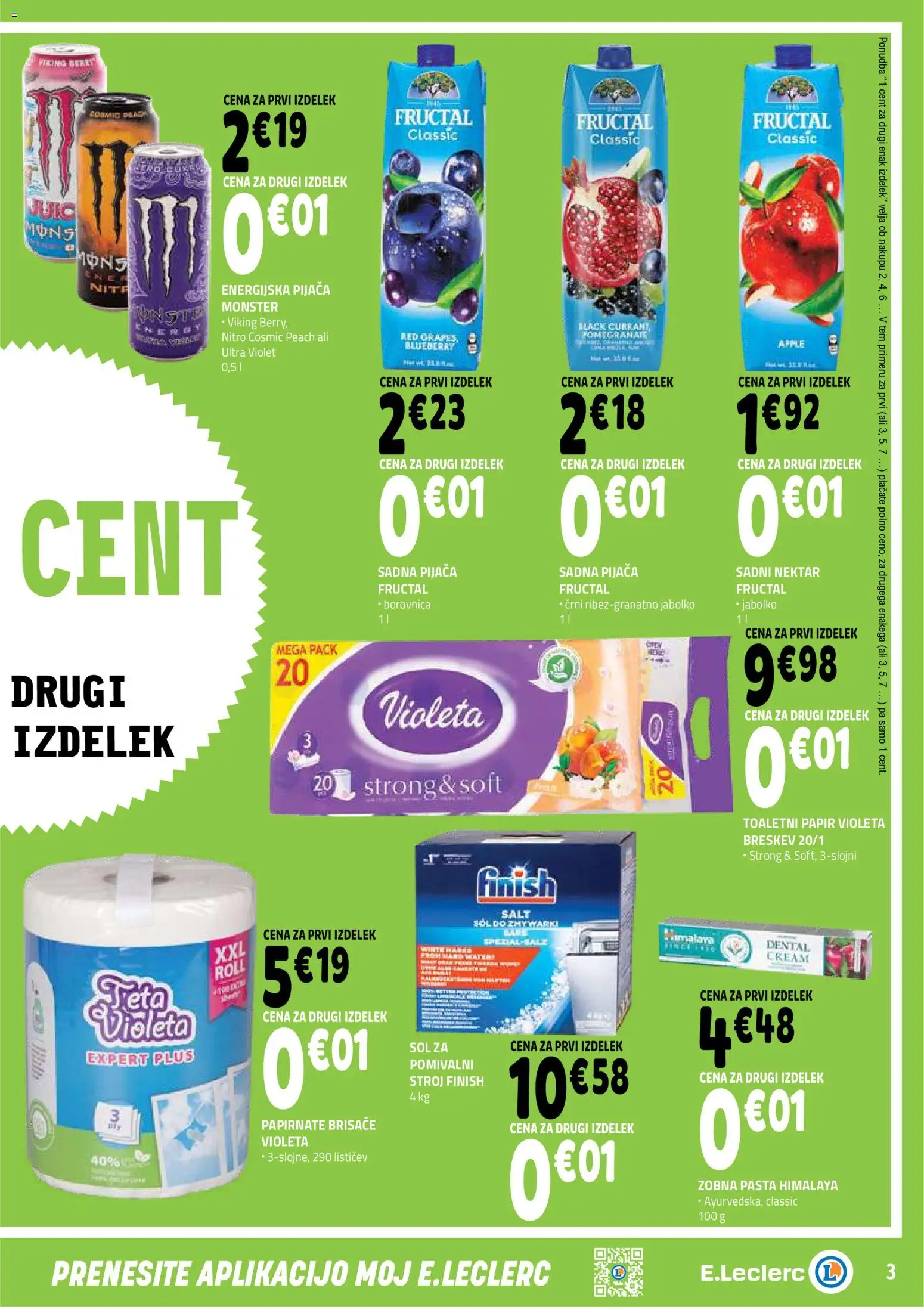 Novi E.leclerc katalog ponudbe – veljaven od 07.10.2026 | Stran: 3 | Izdelki: Toaletni papir, Zobna pasta, Sol, Breskev