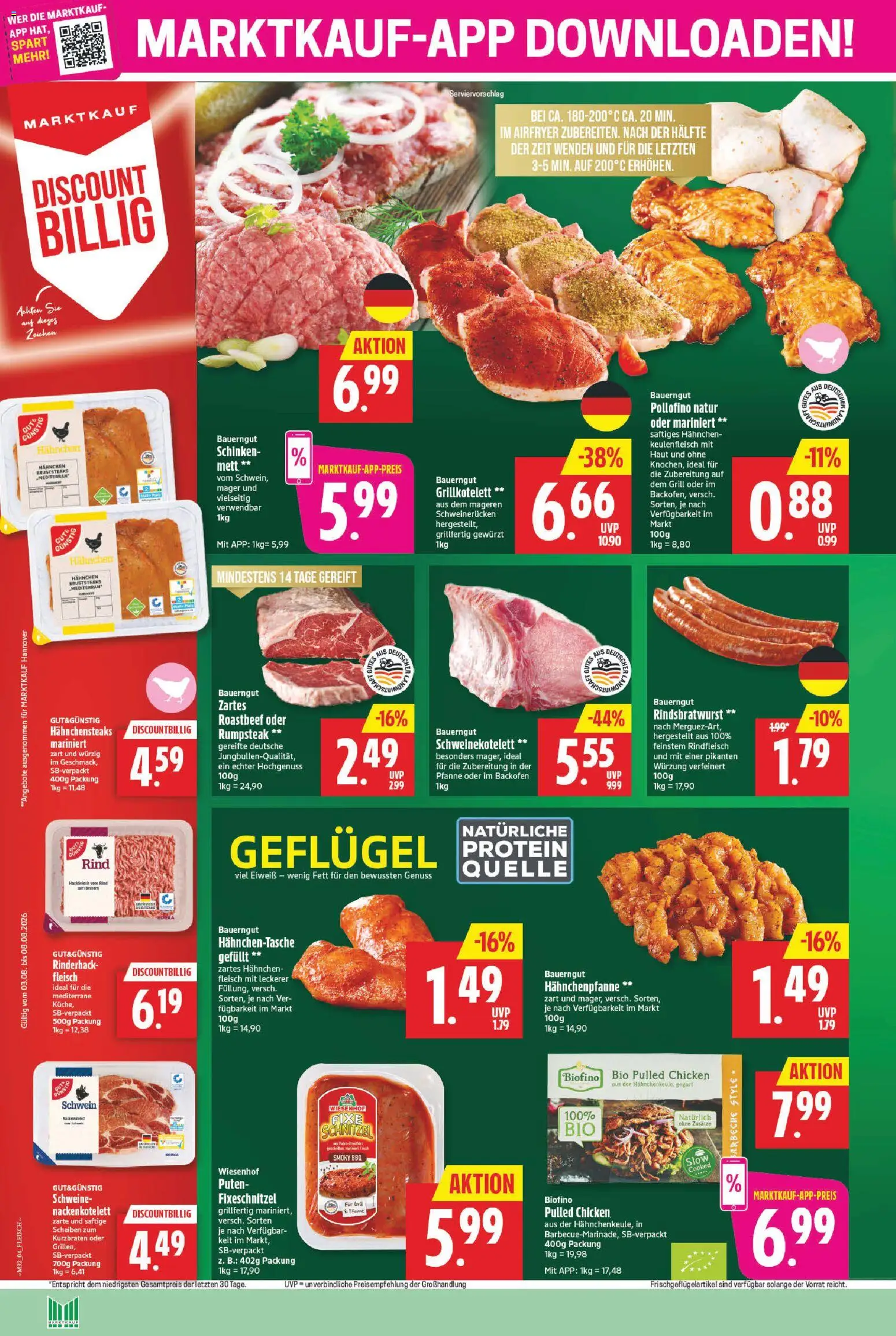 Marktkauf Prospekt – gültig ab 03.08.2026 | Seite: 4 | Produkte: Grill, Schnitzel, Bauerngut, Backofen