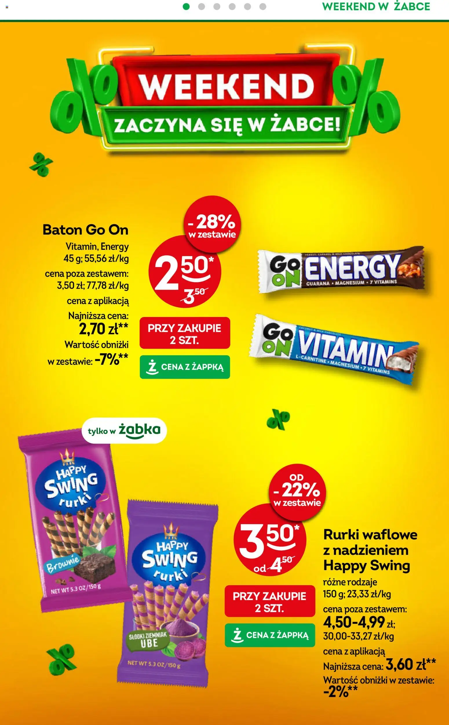 Żabka gazetka - Weekendowe promocje od 18.09.2026 | Strona: 2 | Produkty: Baton, Brownie, Rurki waflowe