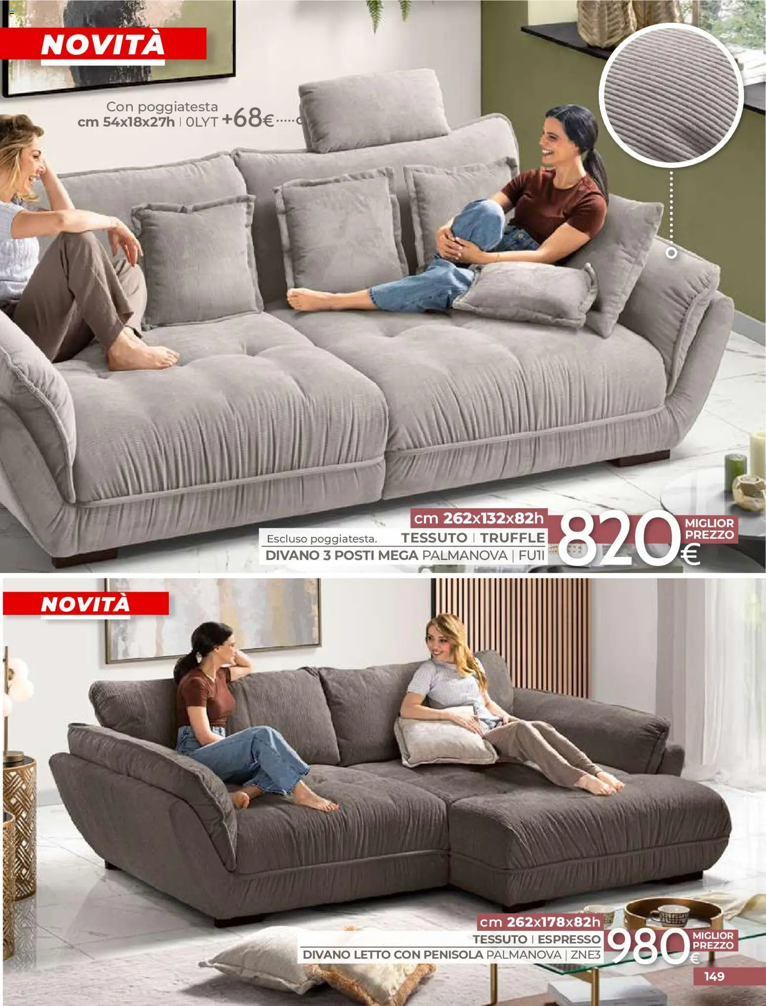 Volantino Mondo Convenienza del 01/09/2026 | Pagina: 151 | Prodotti: Divano letto, Letto, Divano