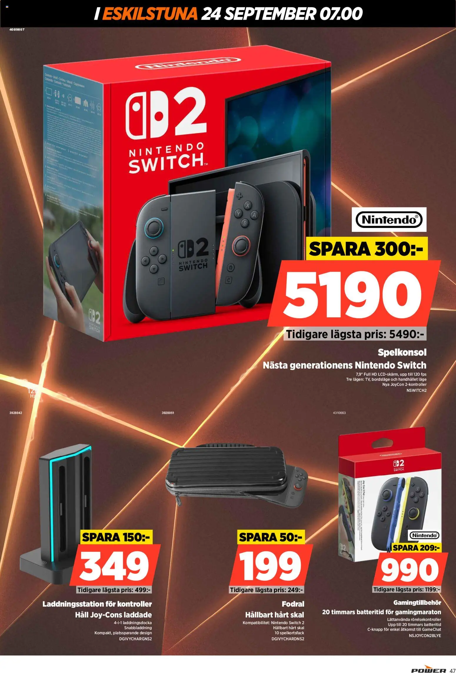 Power reklamblad aktuell från 24/09/2026 | Sida: 47 | Produkter: Häll, Spelkonsol, Nintendo switch