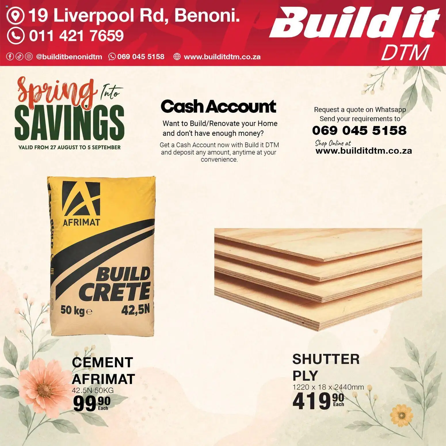 New Build It catalogue – valid from 27/08/2026 | Page: 5 | Products: Cement