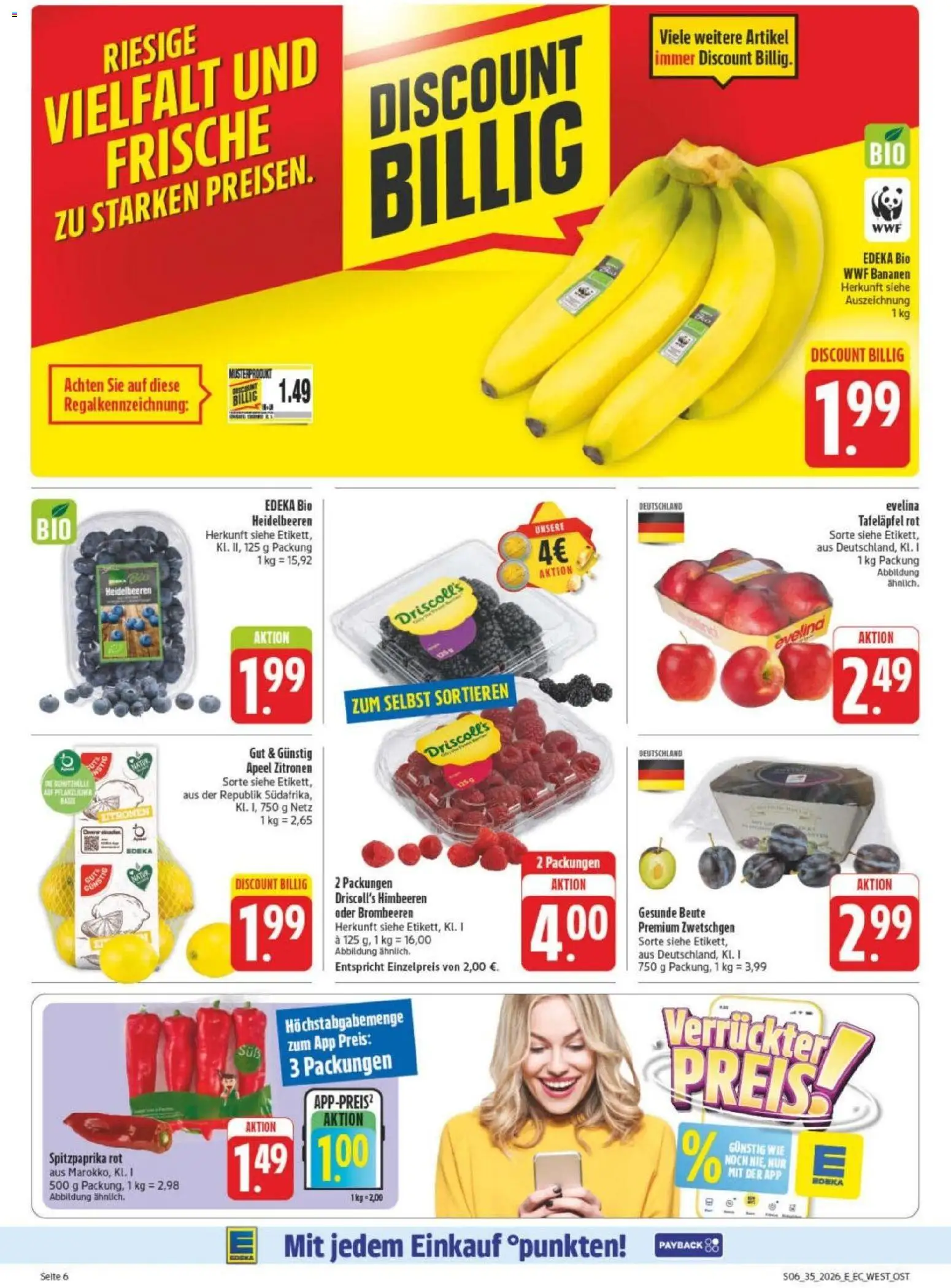 Edeka Prospekt Leipzig – gültig ab 23.08.2026 | Seite: 10 | Produkte: Himbeeren, Zwetschgen, Heidelbeeren, Zitronen
