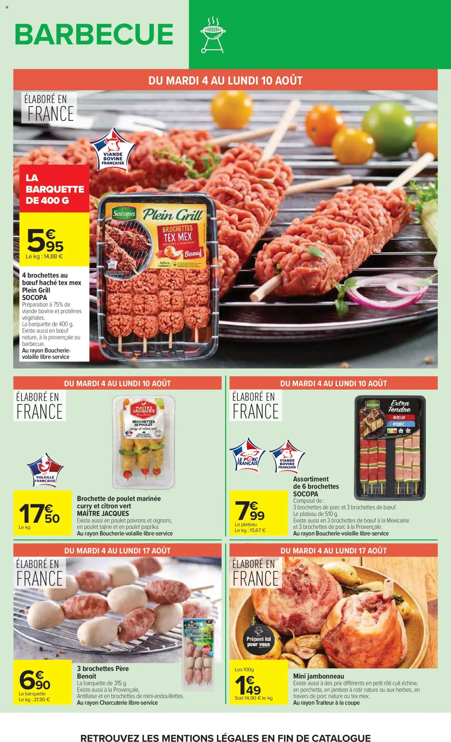 {H1} | Page: 10 | Produits: Brochette de poulet, Tajine, Travers de porc, Viande bovine
