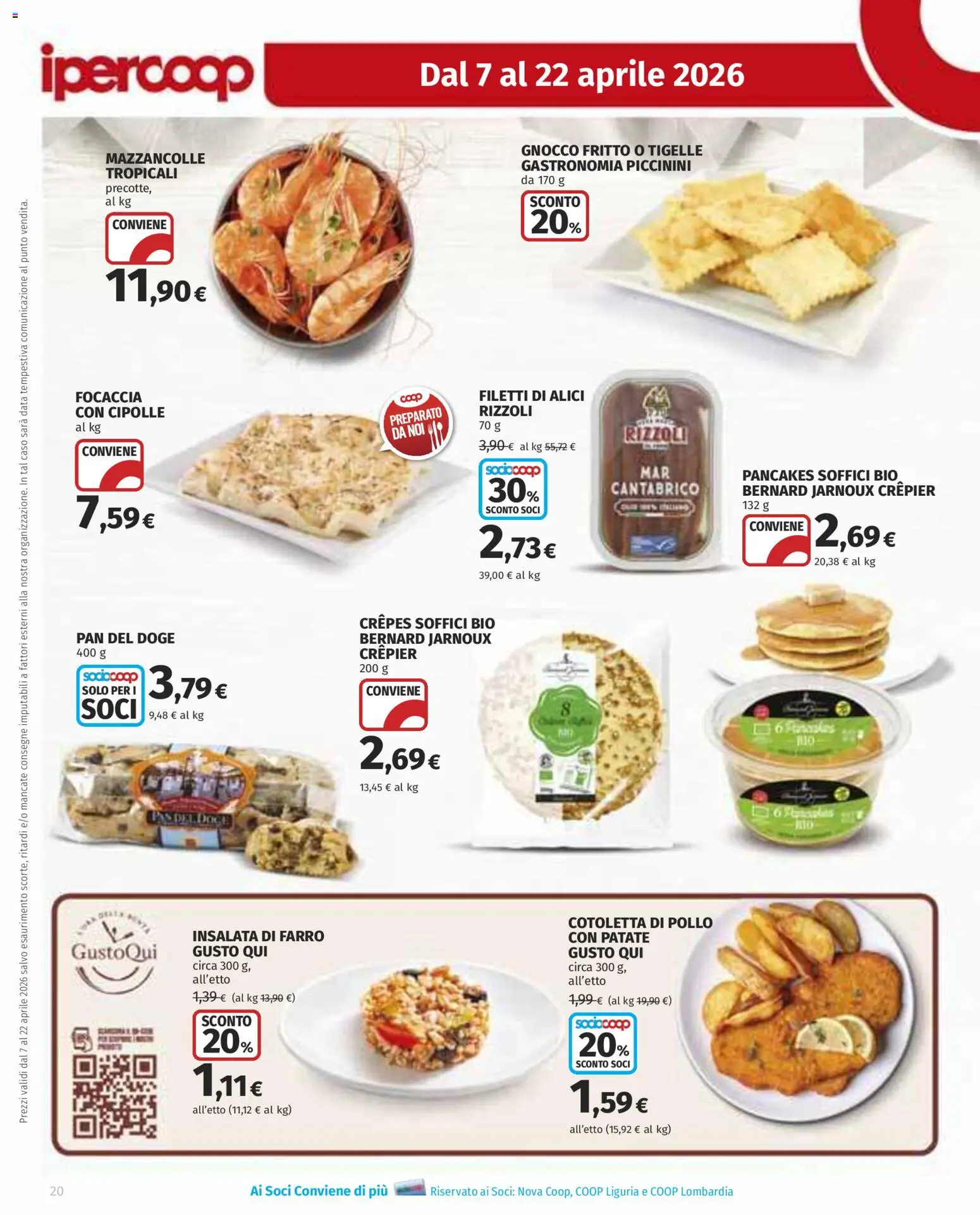 Volantino Ipercoop del 07.04.2026 | Pagina: 20 | Prodotti: Pollo, Focaccia, Patate, Farro