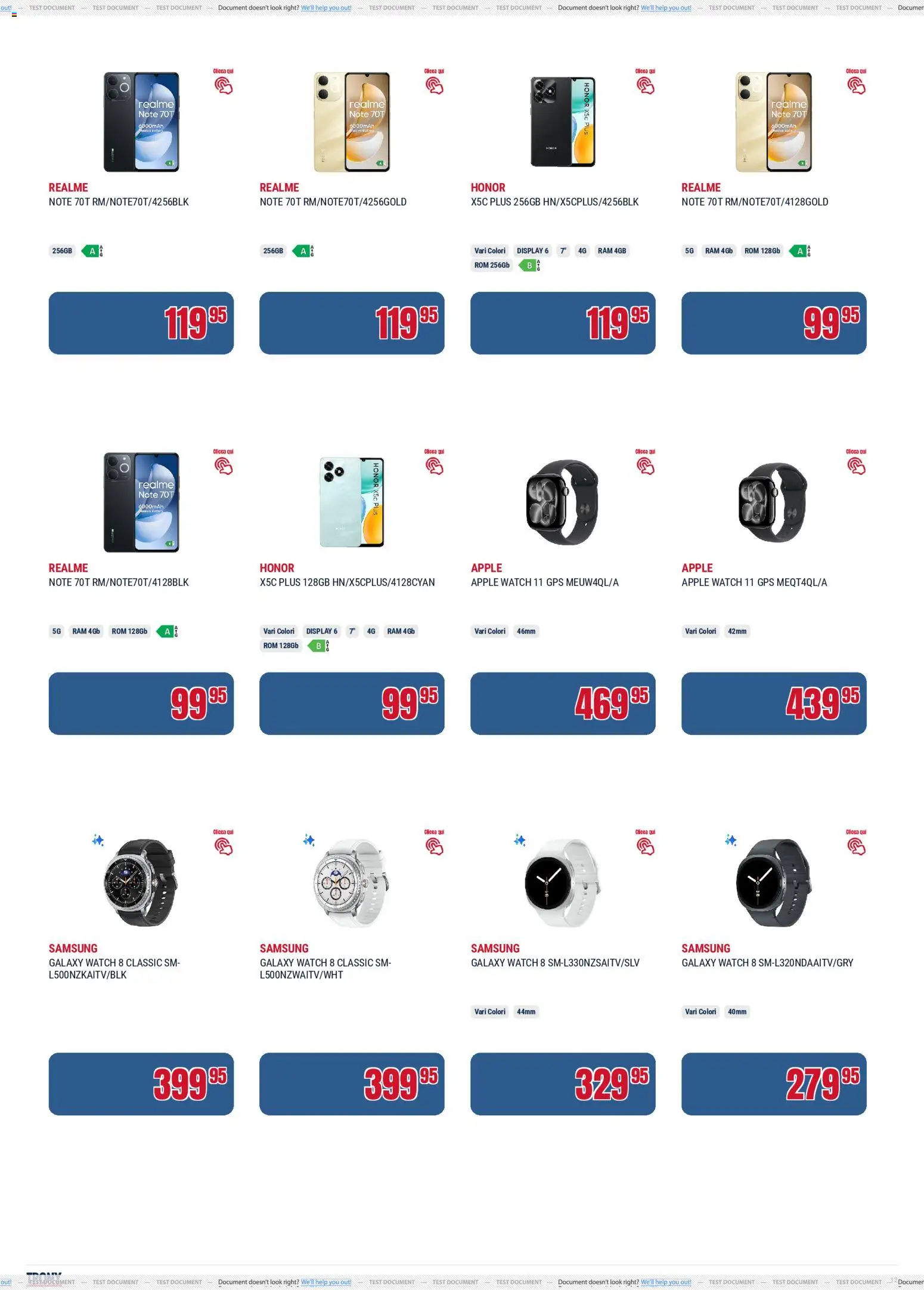 Volantino Trony del 21.05.2026 | Pagina: 12 | Prodotti: Samsung Galaxy, Apple Watch, Samsung