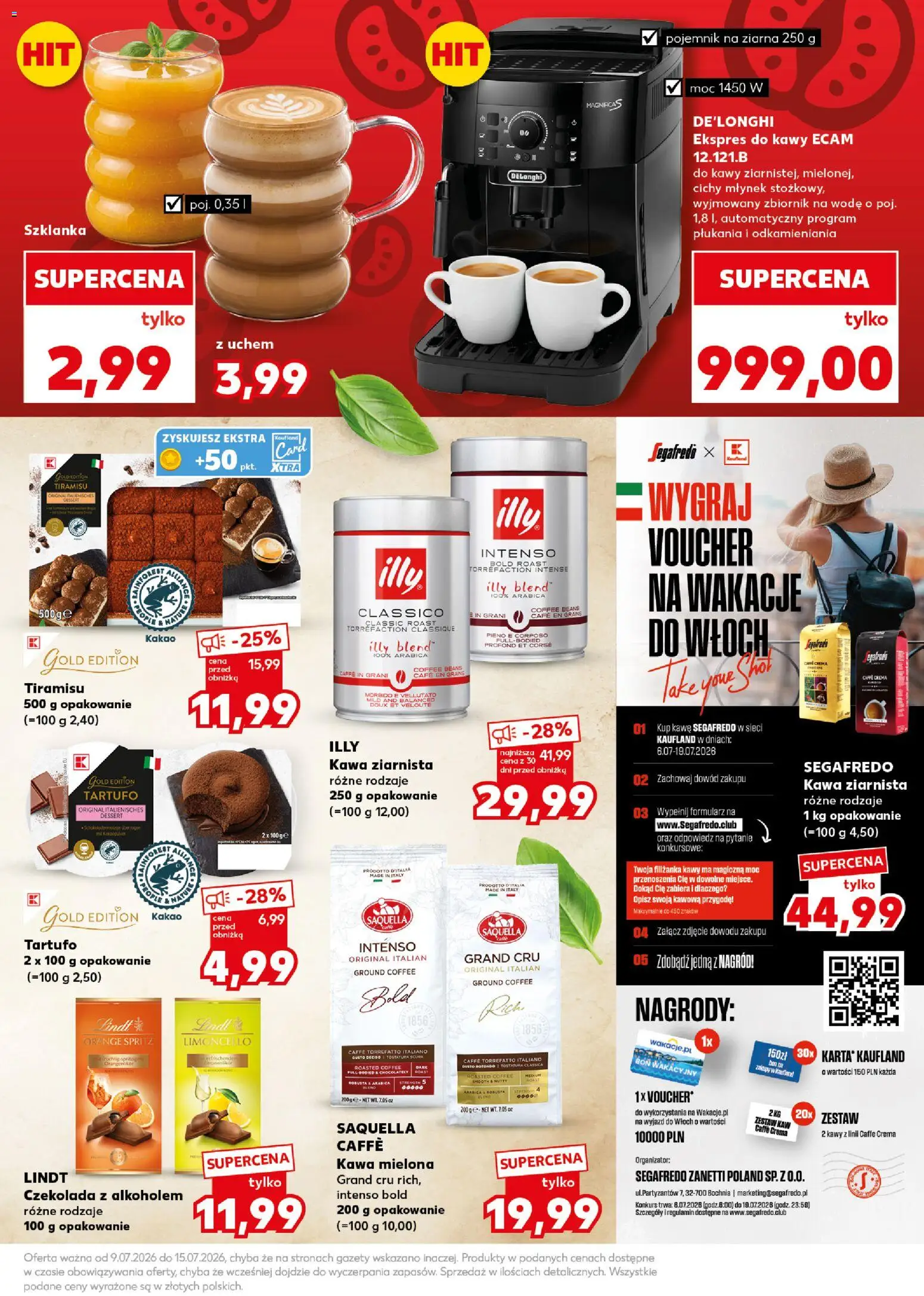 Kaufland Polsko leták - Mocny start od 13.07.2026 | Strana: 19 | Produkty: Lindt, Tiramisu, Illy, Limoncello