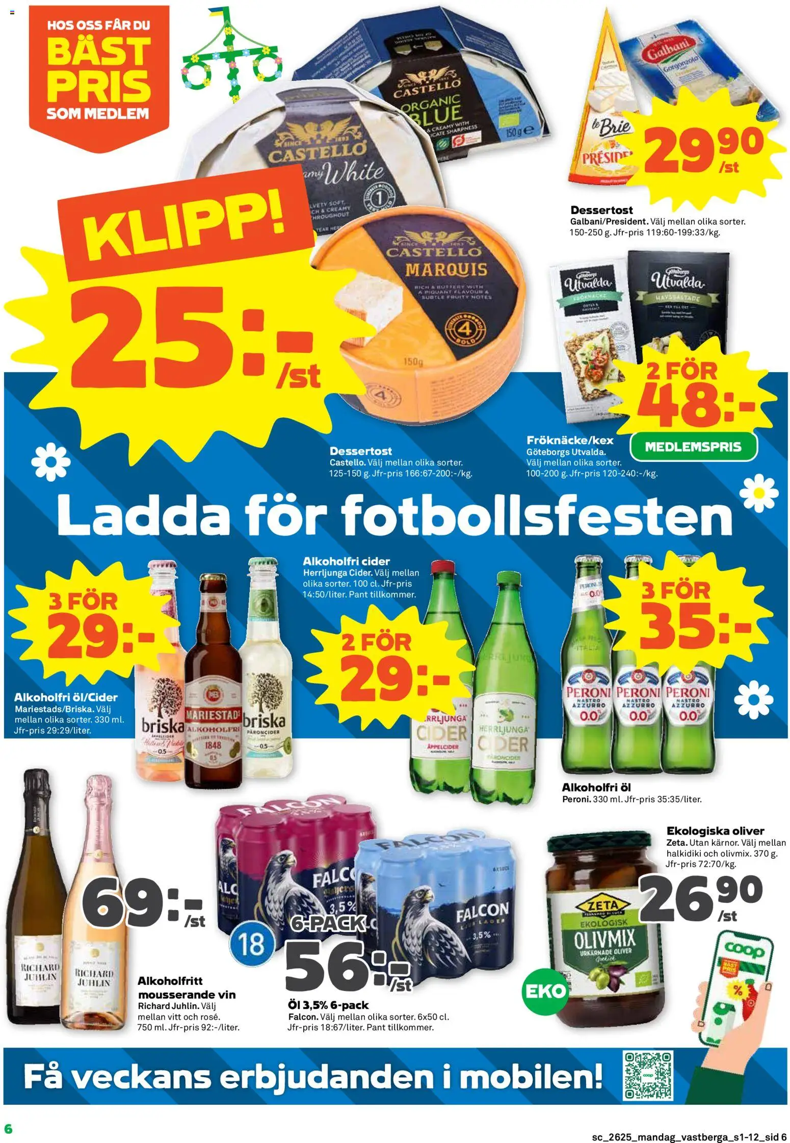 Coop Forum reklamblad aktuell från 15.06.2026 | Sida: 6 | Produkter: Oliver, Vin, Öl, Cider