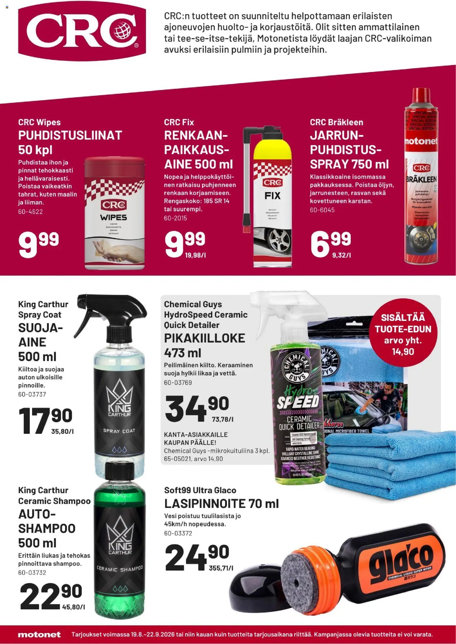 Motonet tarjoukset – voimassa 19/08/2026 alkaen | Sivu: 6 | Tuotteet: Mikrokuituliina, Shampoo, Puhdistusliinat, Voi