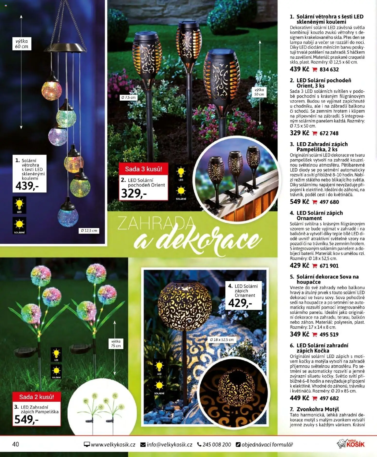 Velký Košík katalog červen 2026 od 01.06.2026 | Strana: 40 | Produkty: Lampa, LED, Dekorace, Svítilna