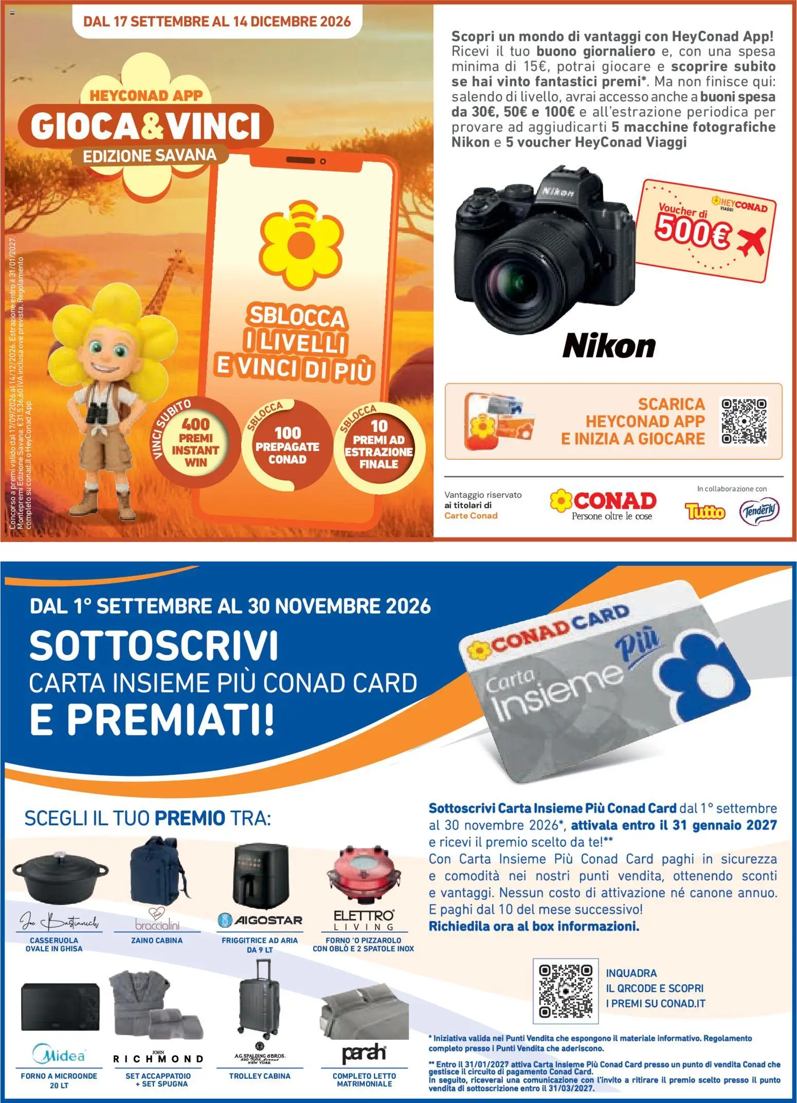 Volantino Conad del 21/10/2026 | Pagina: 23 | Prodotti: Letto matrimoniale, Forno a microonde, Forno, Letto