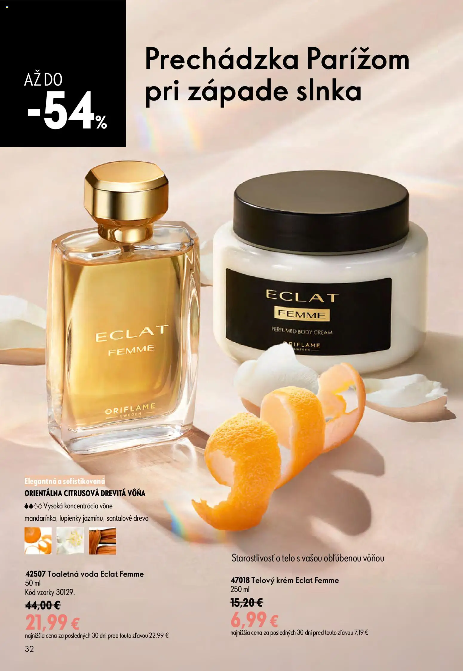 Nové Oriflame akcie – leták je platný od 17.06.2026 | Strana: 32 | Produkty: Toaletná voda, Telový krém, Krém, Voda