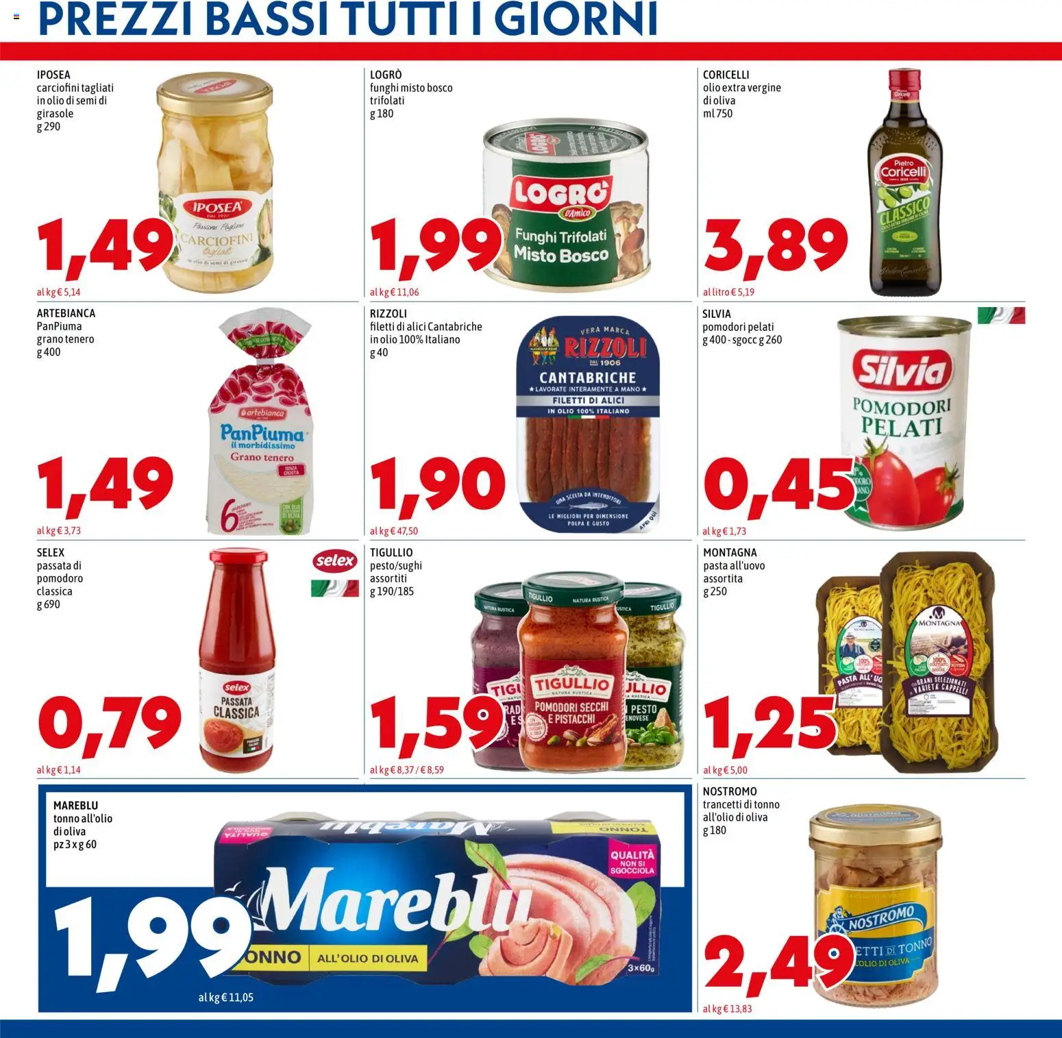 Volantino Mega del 20/08/2026 | Pagina: 9 | Prodotti: Olio, Pasta, Pomodori secchi, Alici