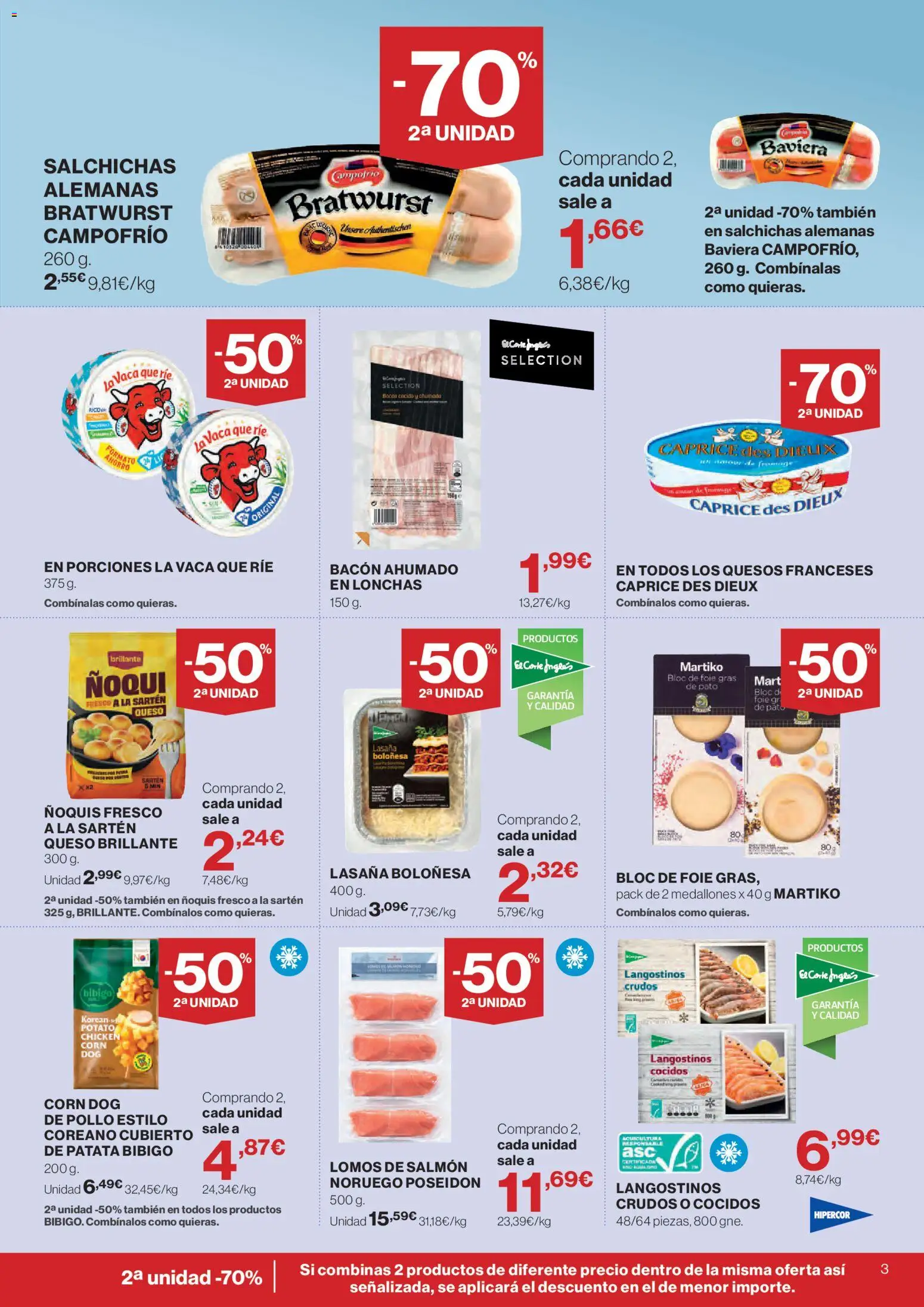 Hipercor catálogo │ válido desde el 24/09/2026 | Página: 3 | Productos: Medallones, Pato, Bacon, Salchichas