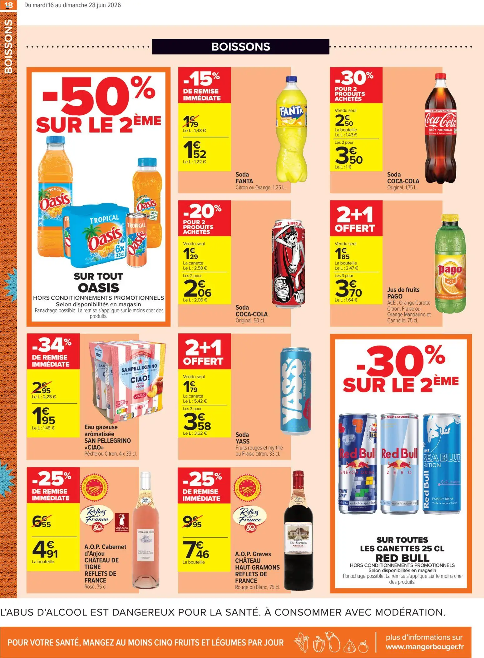 {H1} | Page: 18 | Produits: Citron, Fraise, Pêche, Coca cola