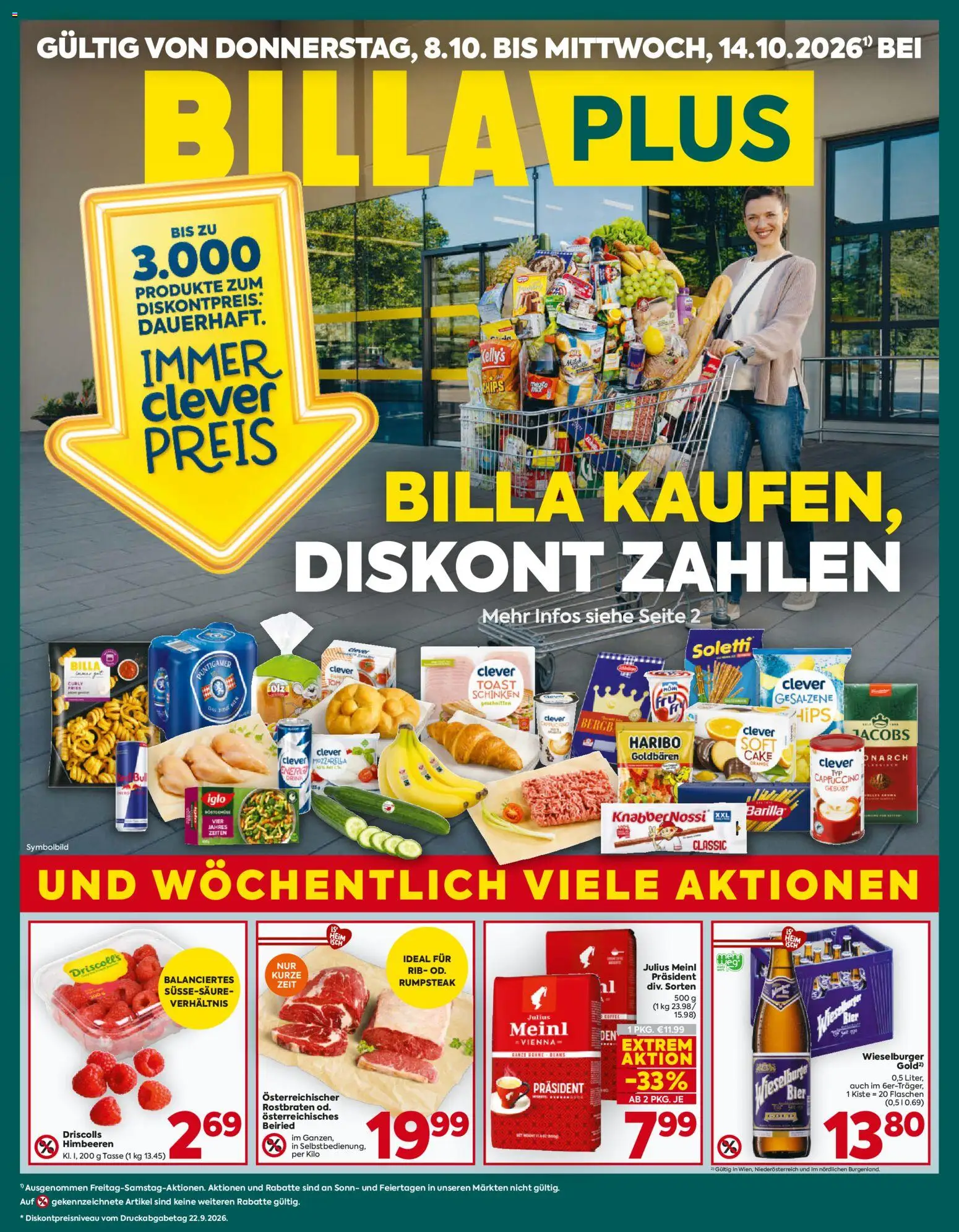 Billa Plus Flugblatt gültig ab 08.10.2026 | Seite: 1