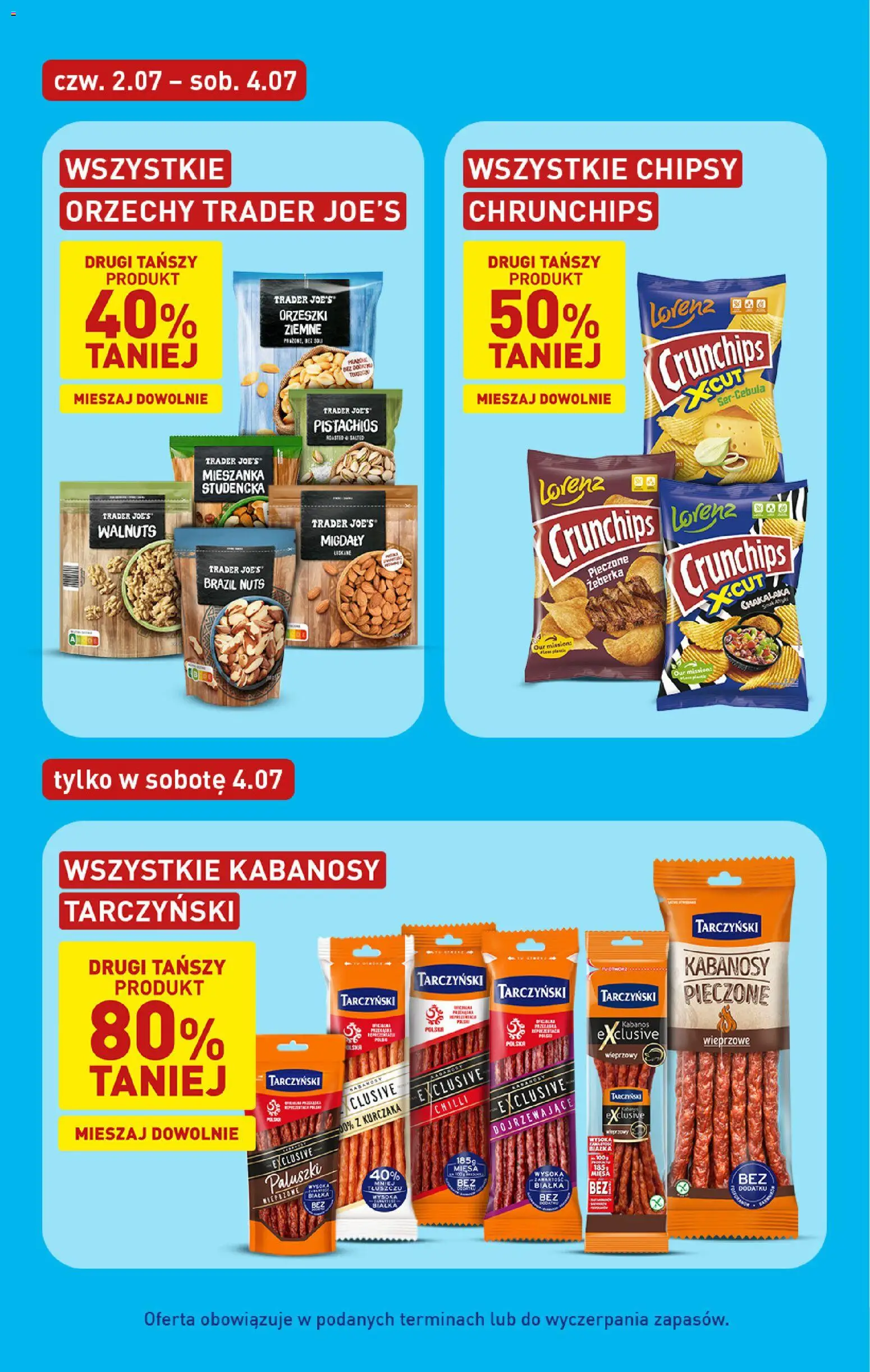 Aldi gazetka od 29.06.2026 | Strona: 38 | Produkty: Chipsy, Kabanosy, Paluszki, Orzechy