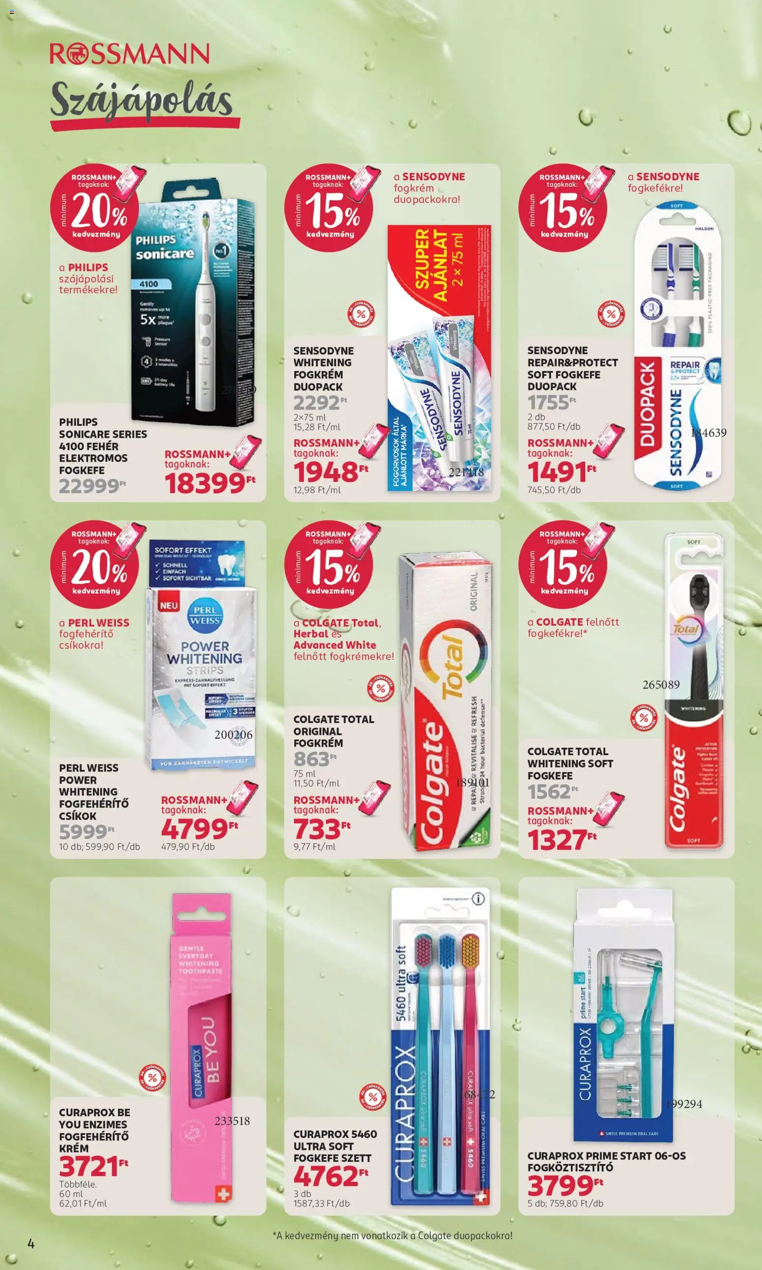 Rossmann akciós ujság - amely érvényes a következő dátumtól: 2026.09.07. | Oldal: 4 | Termékek: Colgate, Csíkok, Fogkrém, Fogkefe