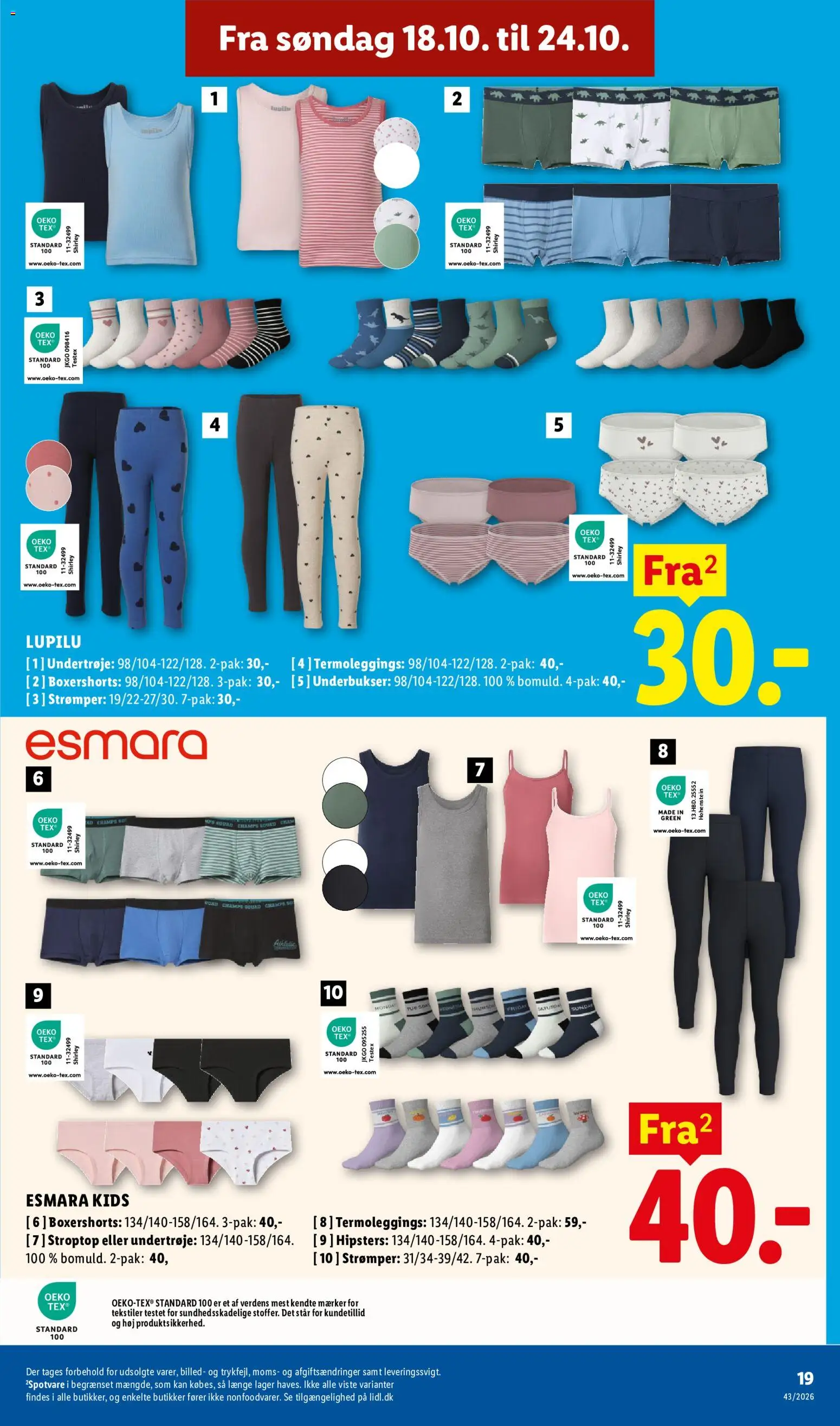 Lidl tilbudsavis – gyldig fra 18/10/2026 | Side: 3 | Produkter: Leggings, Briefs, Søm, Underbukser