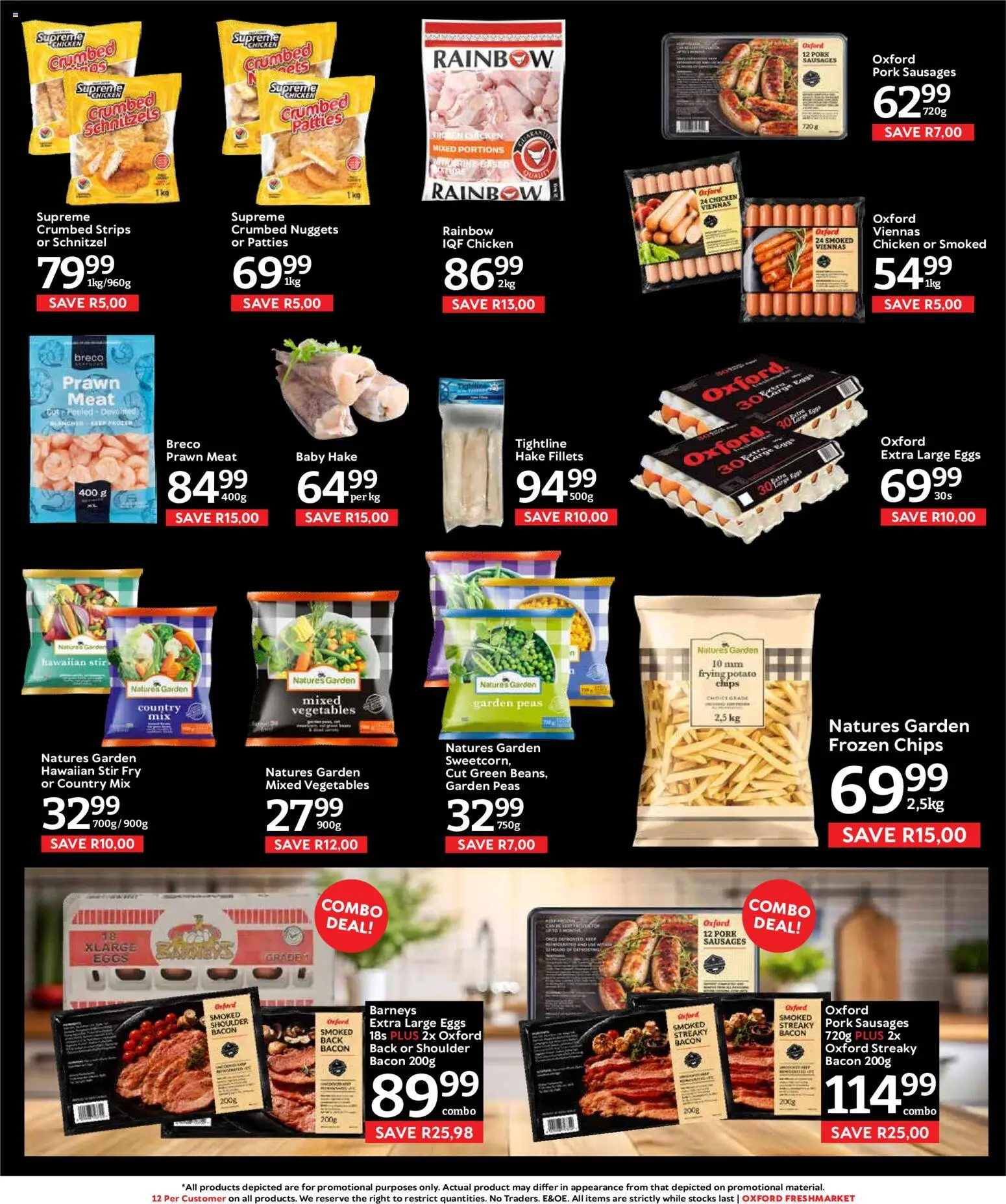 New Oxford Freshmarket catalogue – valid from 12/08/2026 | Page: 13 | Products: Frozen chicken, Pork, Chips, Bacon