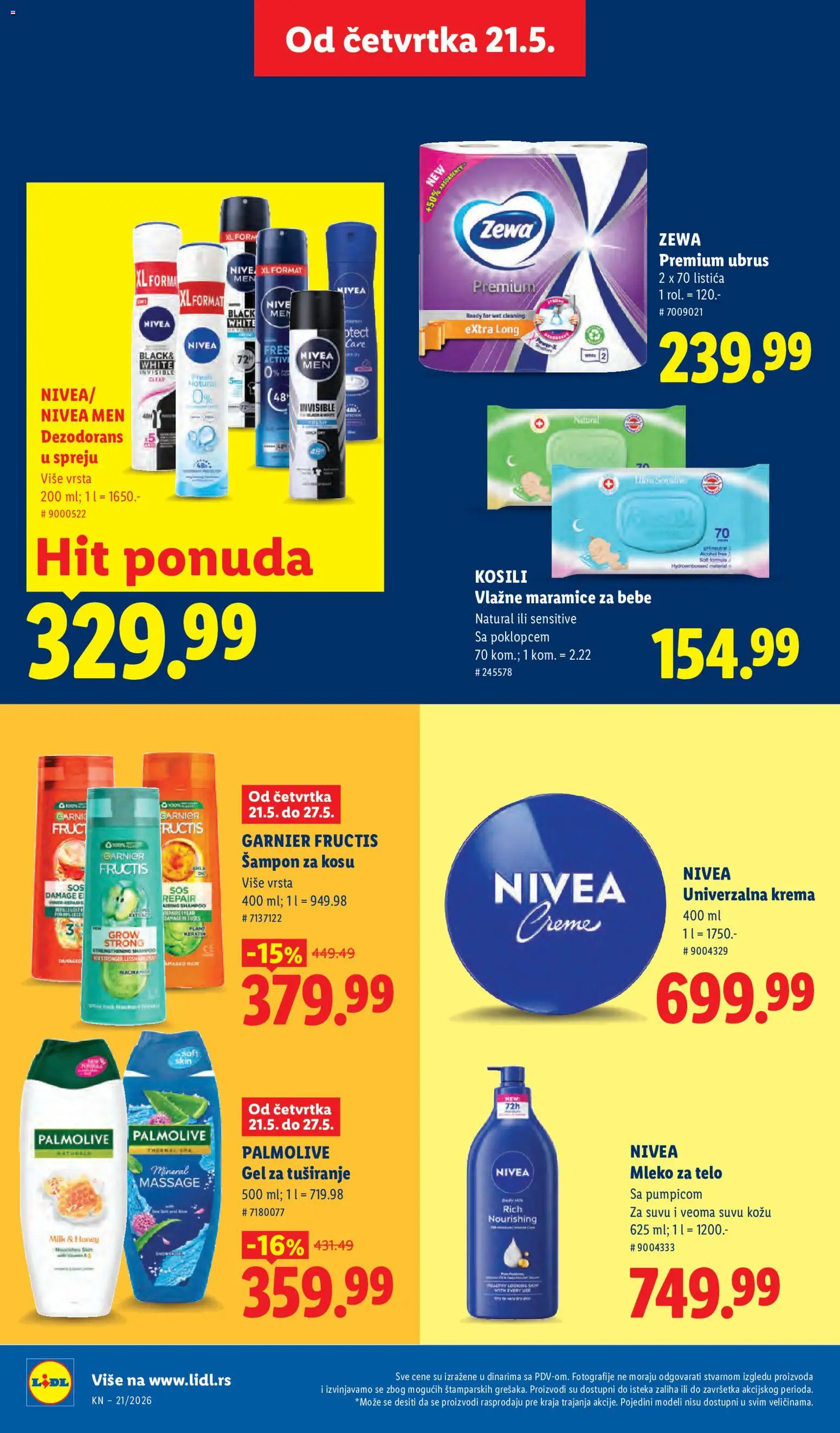 Lidl katalog - važi od 21.05.2026 | Strana: 38 | Proizvode: Garnier, Palmolive, Ubrus, Gel za tuširanje