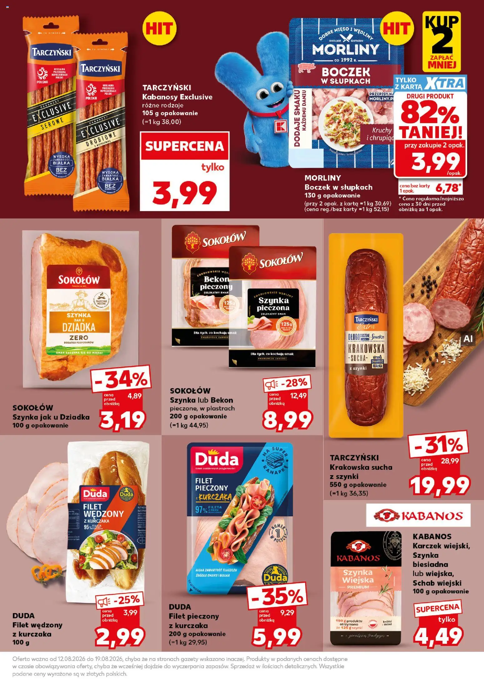Kaufland Polsko leták - Mocny start od 17.08.2026 | Strana: 21 | Produkty: Kabanos, Filet, Karty