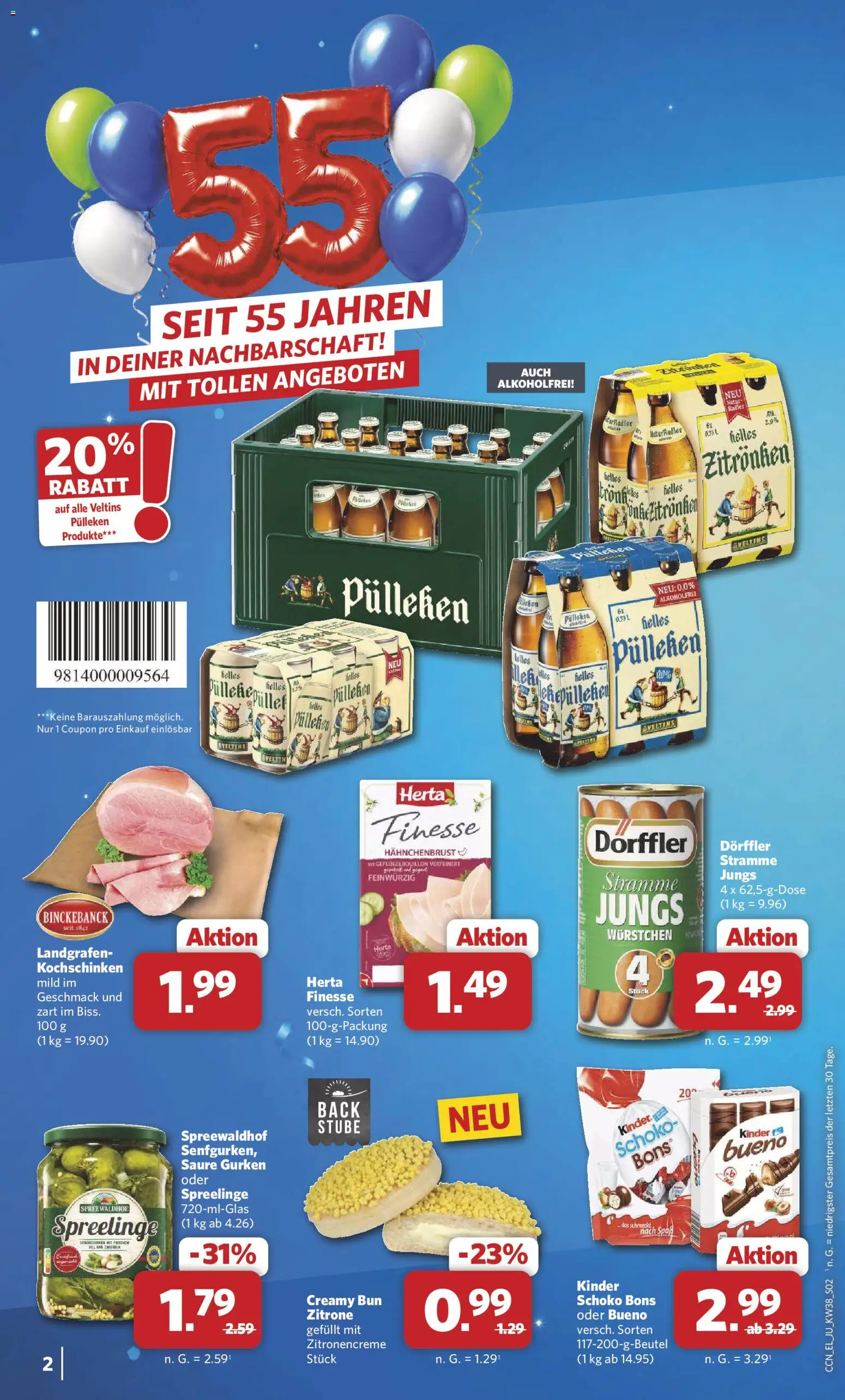 Combi Sonderangebote – gültig ab 14.09.2026 | Seite: 2 | Produkte: Veltins pulleken, Zitrone, Gurken, Hahnchenbrust