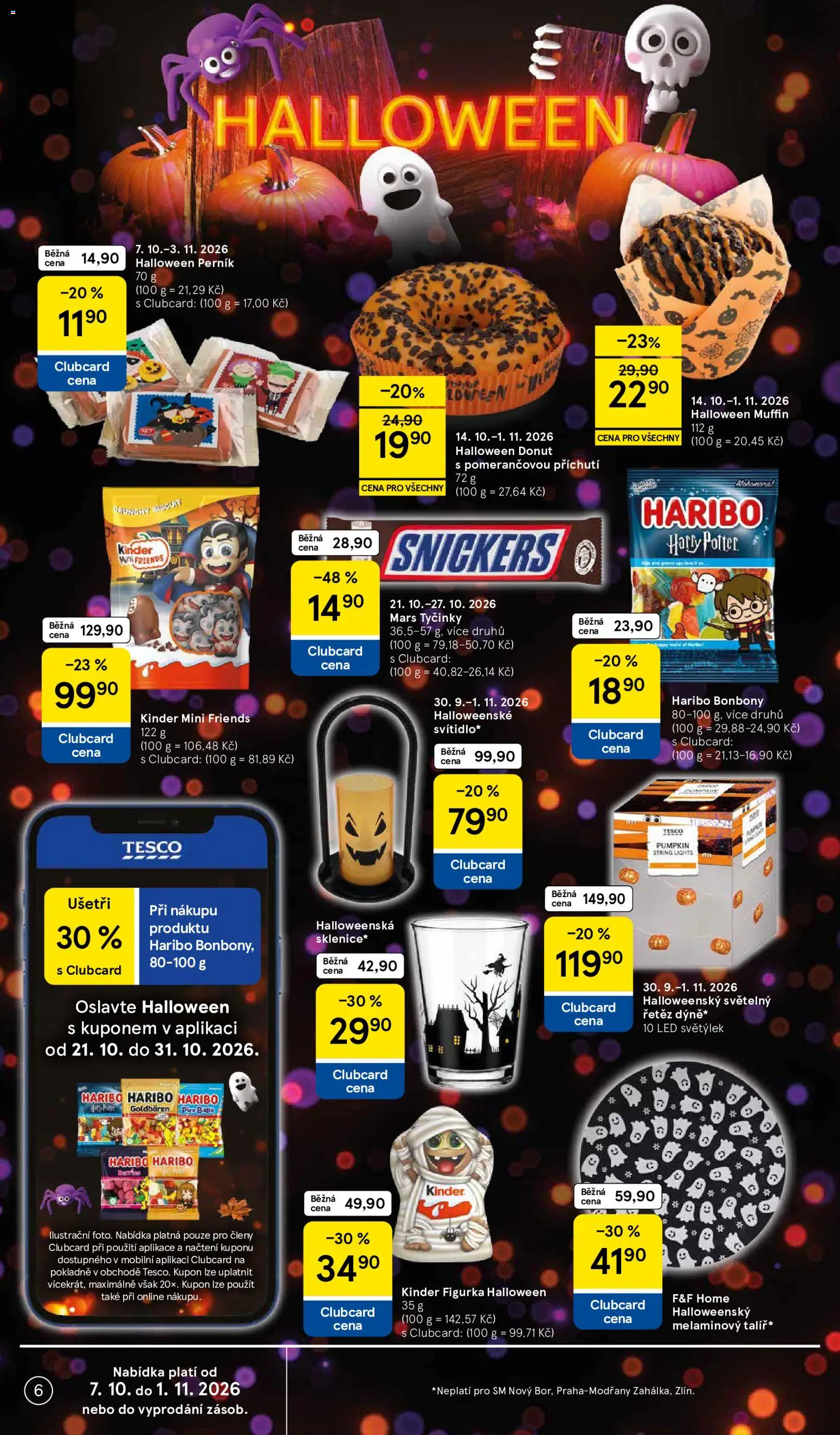 Tesco leták - Supermarket od 21.10.2026 | Strana: 6 | Produkty: F&F, Bonbóny, Perník, Kinder