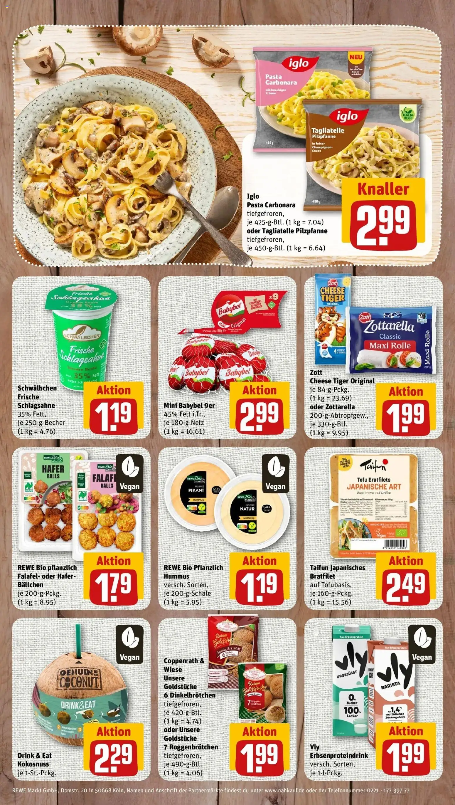 REWE Prospekt ab 07.09.2026 zum Blättern » Angebote | Seite: 10 | Produkte: Schlagsahne, Zucker, Hummus, Babybel