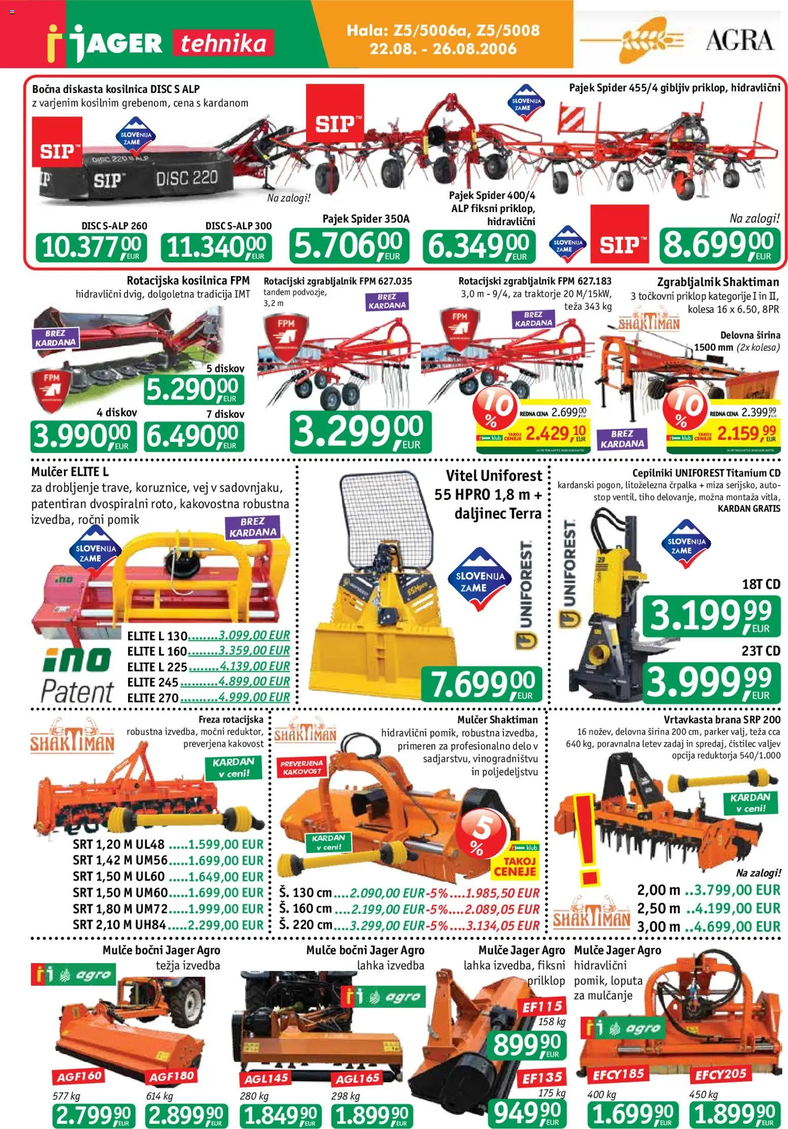 Novi Jager katalog ponudbe – veljaven od 19.08.2026 | Stran: 12 | Izdelki: Črpalka, Teza, Kosilnica, Miza