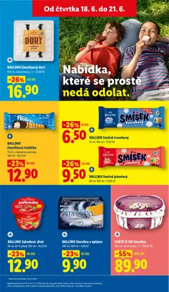 Náhled letáku BALLINO Zmrzlinový dort, 615 ml, různé druhy, 1 l = 27,48 Kč od 18.06.2026 | Strana: 19 | Produkty: Carte D'Or zmrzlina, Zmrzlina, Carte d'or, Sorbet