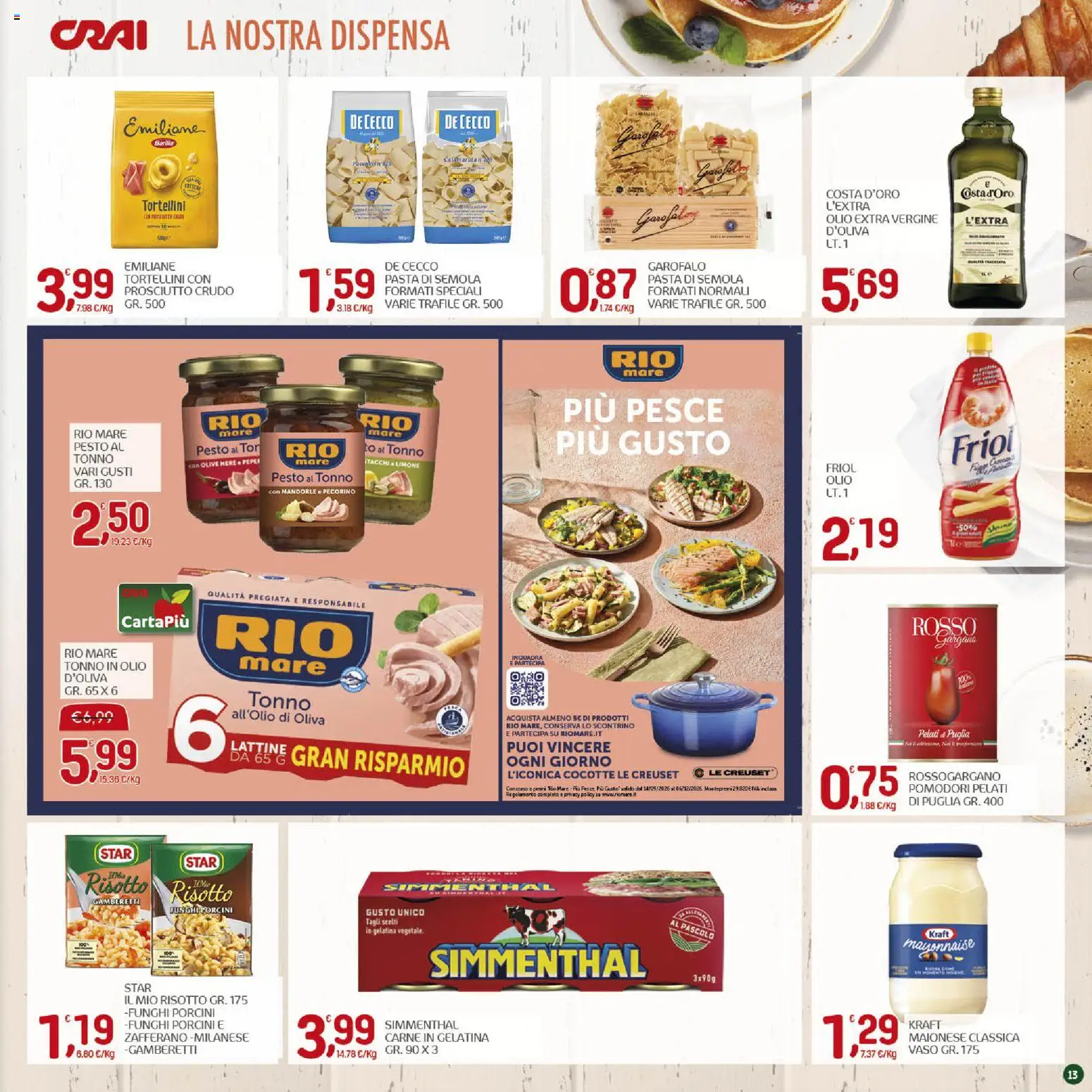 Volantino CRAI del 17/09/2026 | Pagina: 13 | Prodotti: Olive, Pesto, Olio extra vergine, Semola