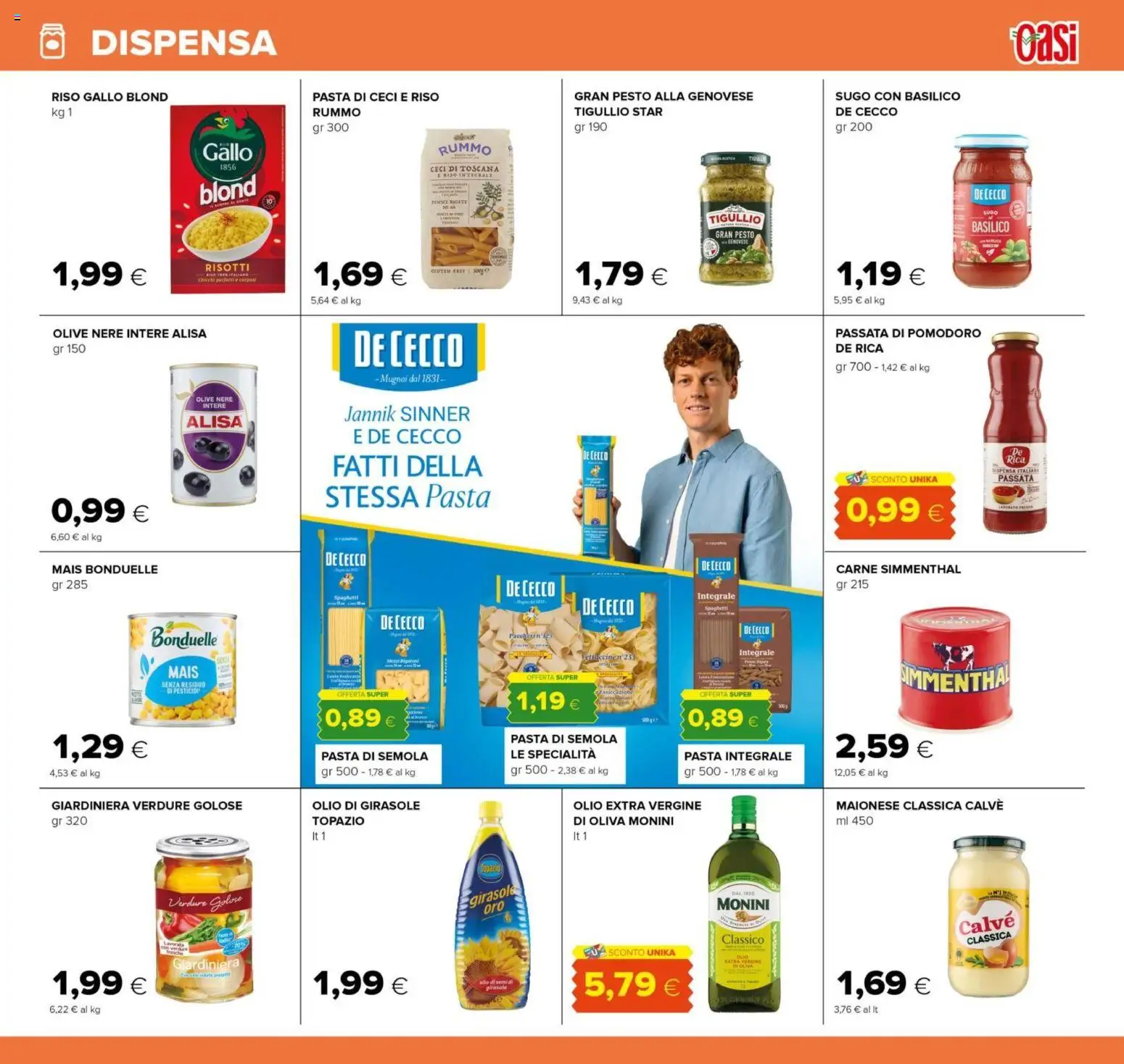Volantino Oasi del 02/07/2026 | Pagina: 17 | Prodotti: Pomodoro, Pasta, Passata di pomodoro, Fettuccine