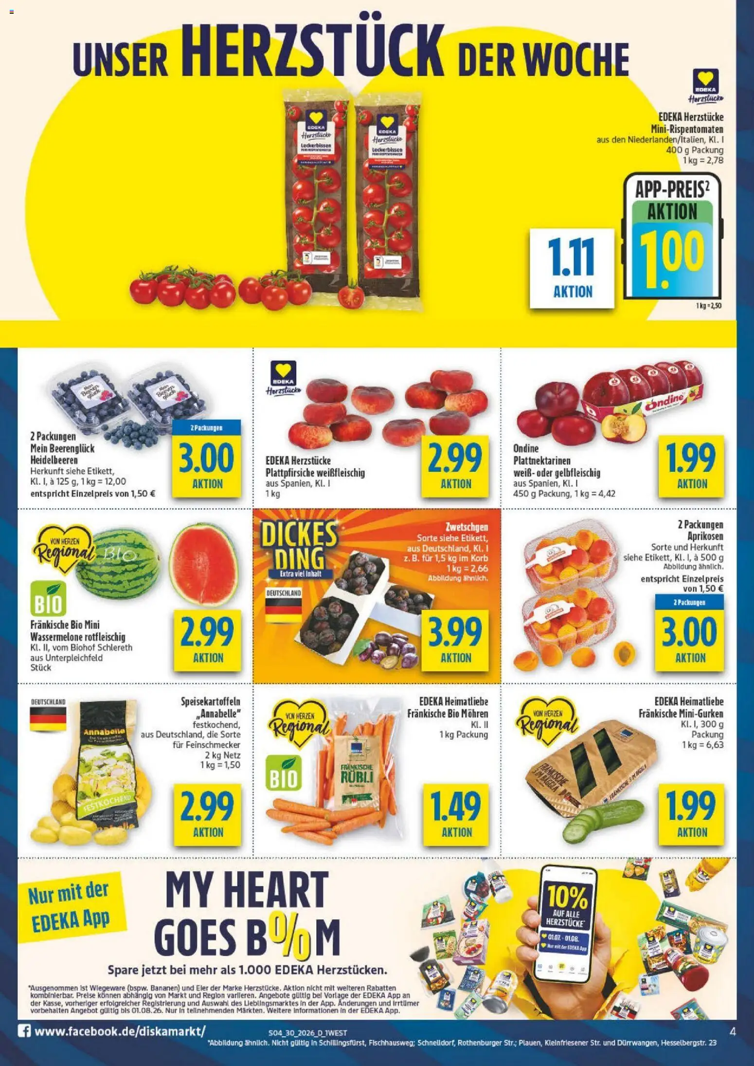 Diska - Diska Angebote Bayern KW30 – gültig ab 20.07.2026 | Seite: 4 | Produkte: Bananen, Zwetschgen, Mohren, Wassermelone