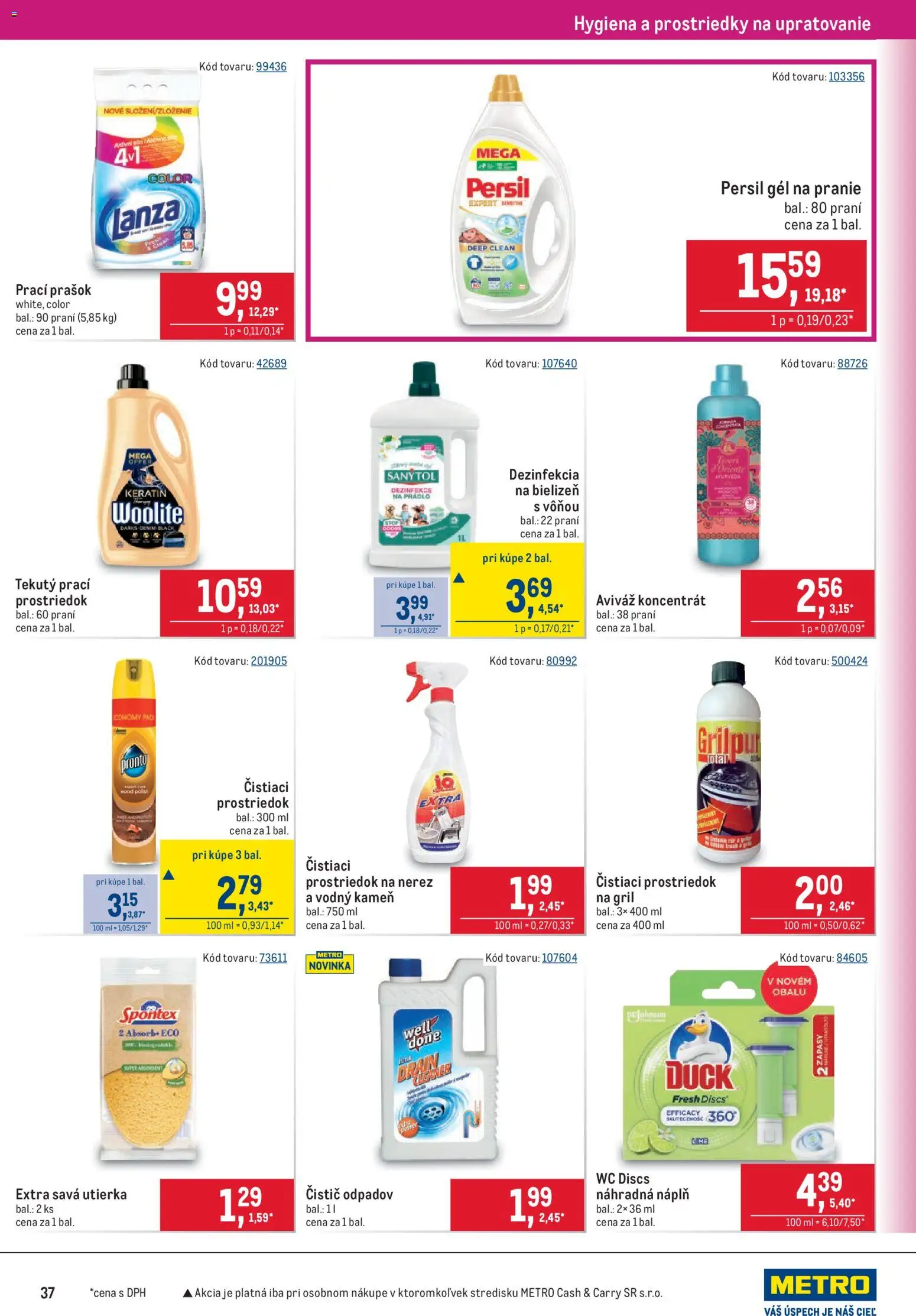 Nové Metro akcie – leták je platný od 12.08.2026 | Strana: 37 | Produkty: Gril, Persil, Aviváž