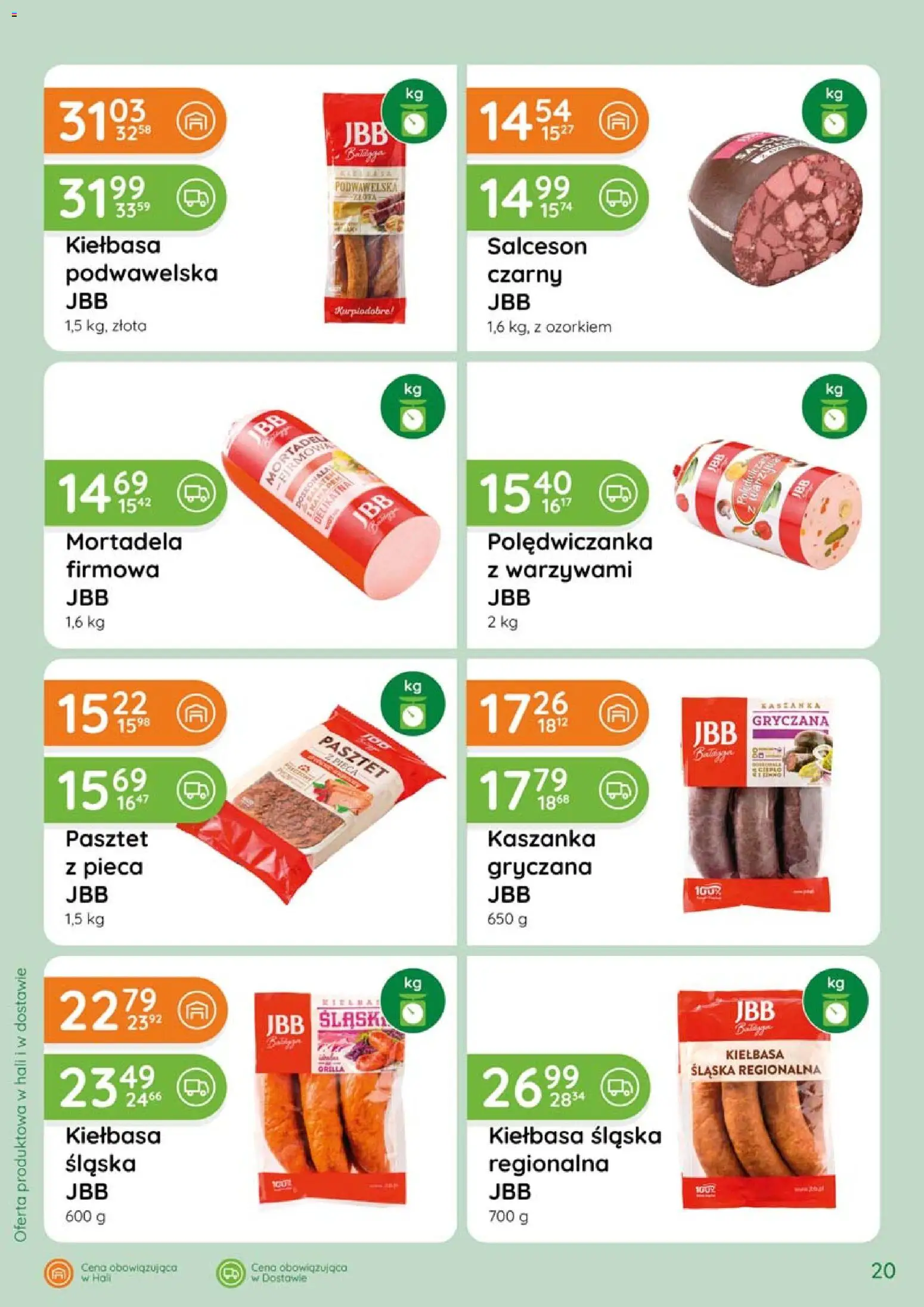Eurocash gazetka - Katalog Wędlin od 07.05.2026 | Strona: 20 | Produkty: Kiełbasa, Mortadela, Kaszanka, Kiełbasa śląska