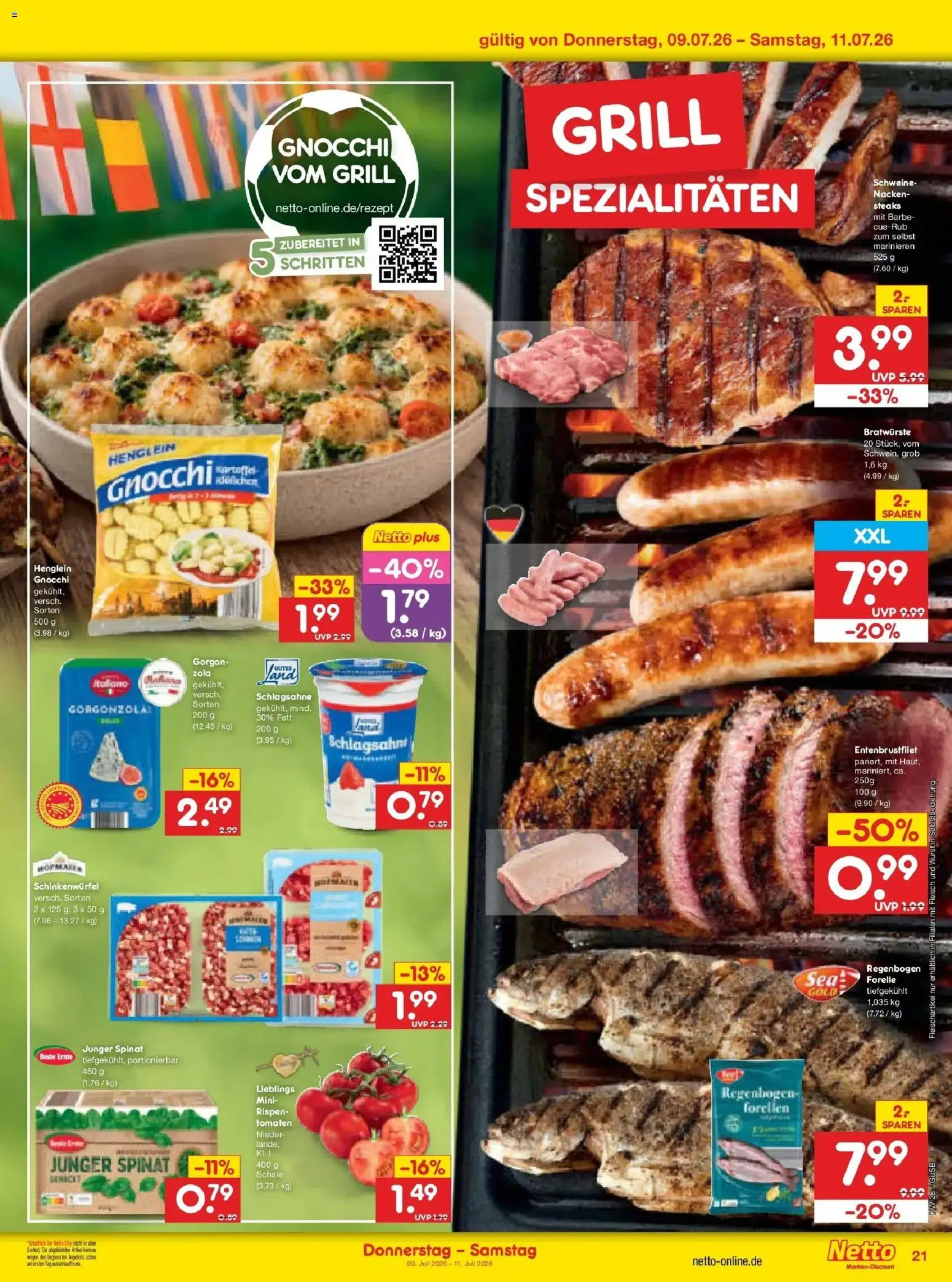 Netto Marken-Discount - Netto: Wochenangebote – gültig ab 05.07.2026 | Seite: 37 | Produkte: Grill, Schlagsahne, Tomaten, Wurst