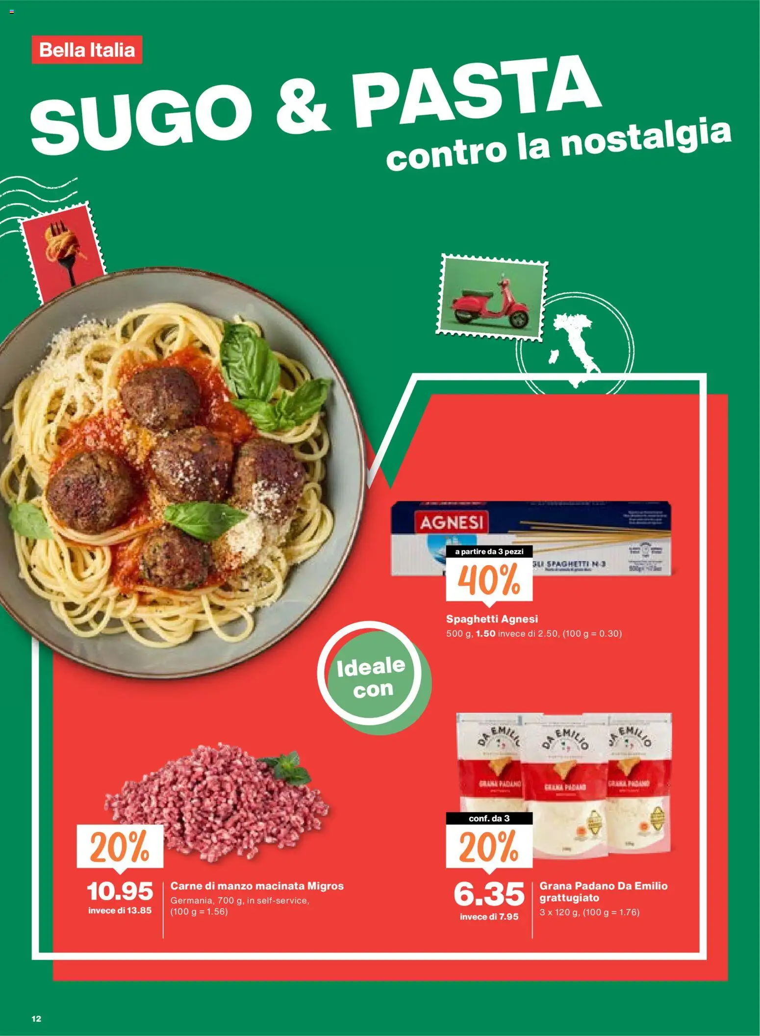 Migros aktionen IT – gültig ab 08.10.2026 | Seite: 12 | Produkte: Grana Padano, Pasta
