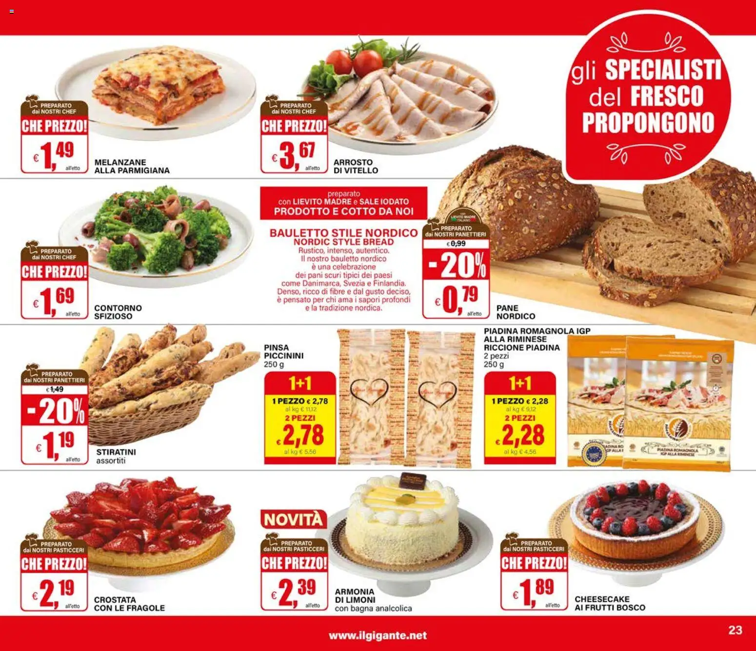 Volantino Il Gigante del 27/08/2026 | Pagina: 23 | Prodotti: Pane, Piadina, Melanzane, Lievito
