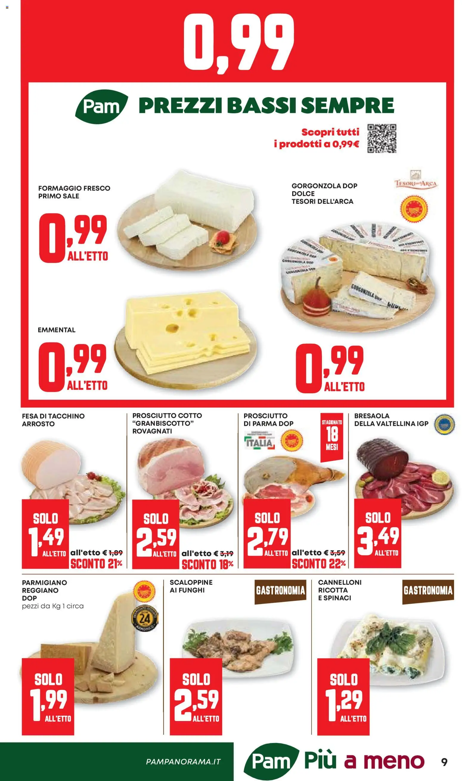 Volantino PAM del 24/09/2026 | Pagina: 9 | Prodotti: Cannelloni, Tacchino, Prosciutto, Formaggio fresco