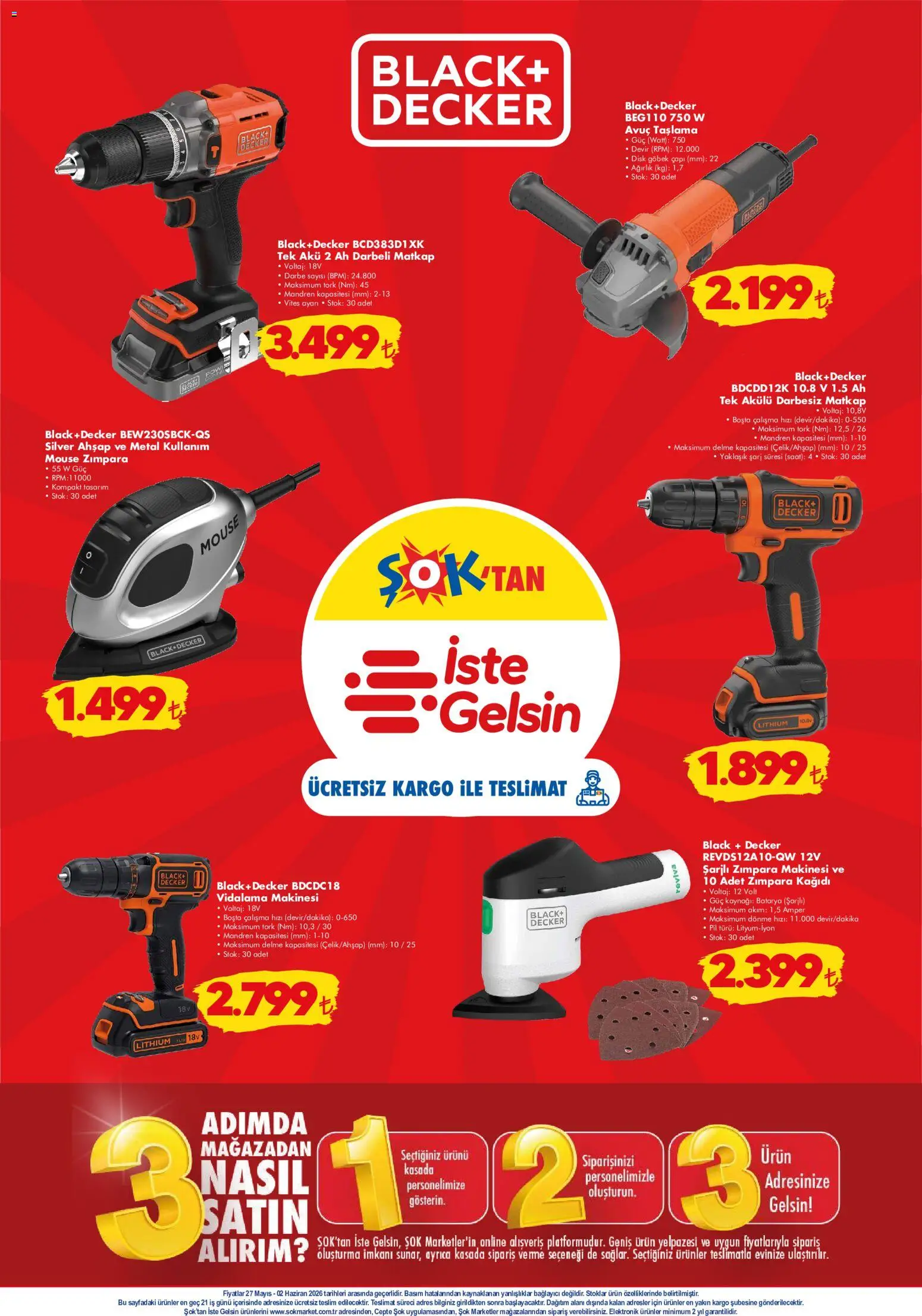 Şok Market Katalog - 27.05.2026 tarihinden itibaren geçerlidir | Sayfa: 9 | Ürünler: Pil, Saat, Bağlayıcı, Ağırlık