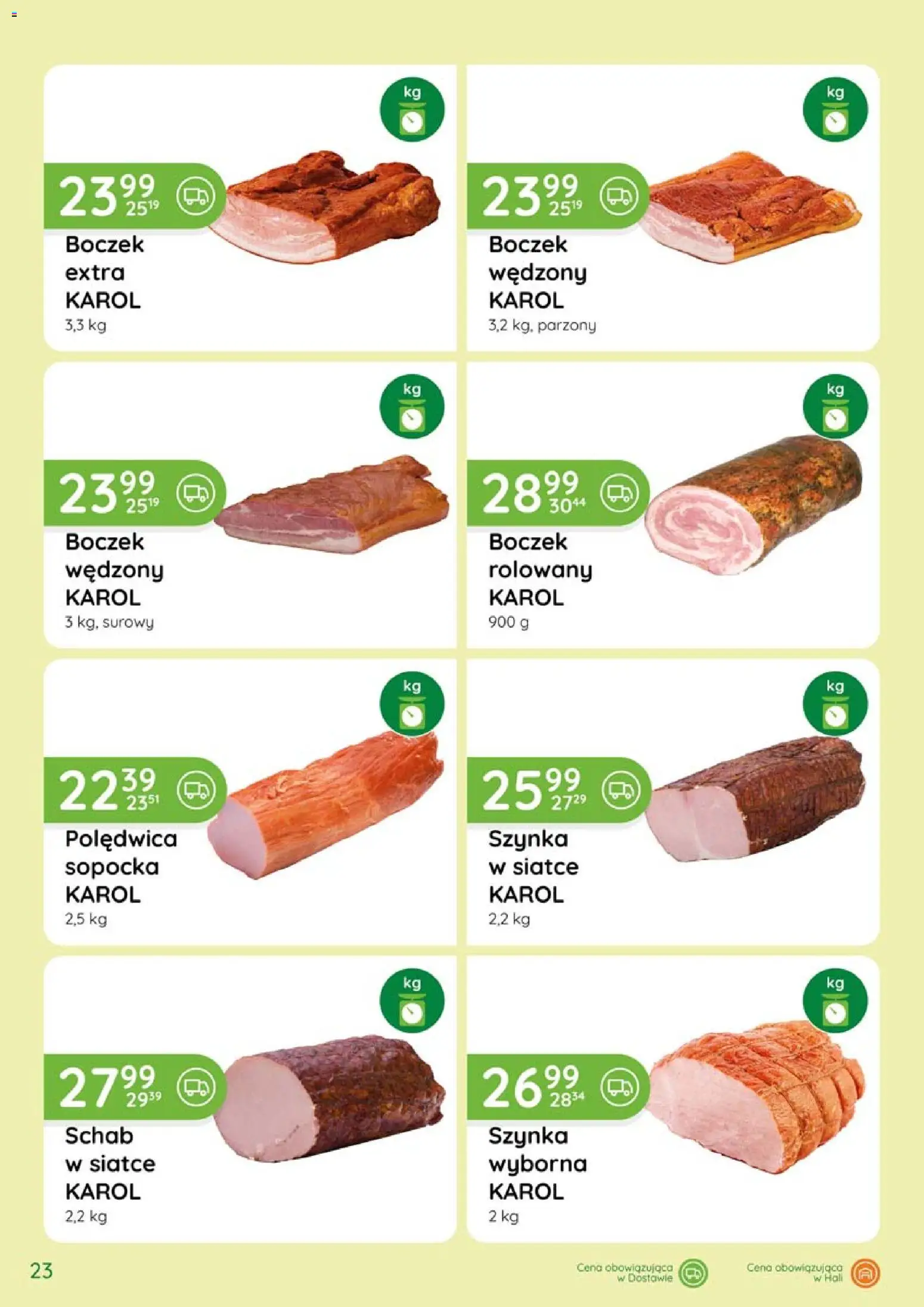 Eurocash gazetka - Katalog Wędlin od 04.06.2026 | Strona: 23 | Produkty: Schab, Szynka, Boczek wędzony, Boczek