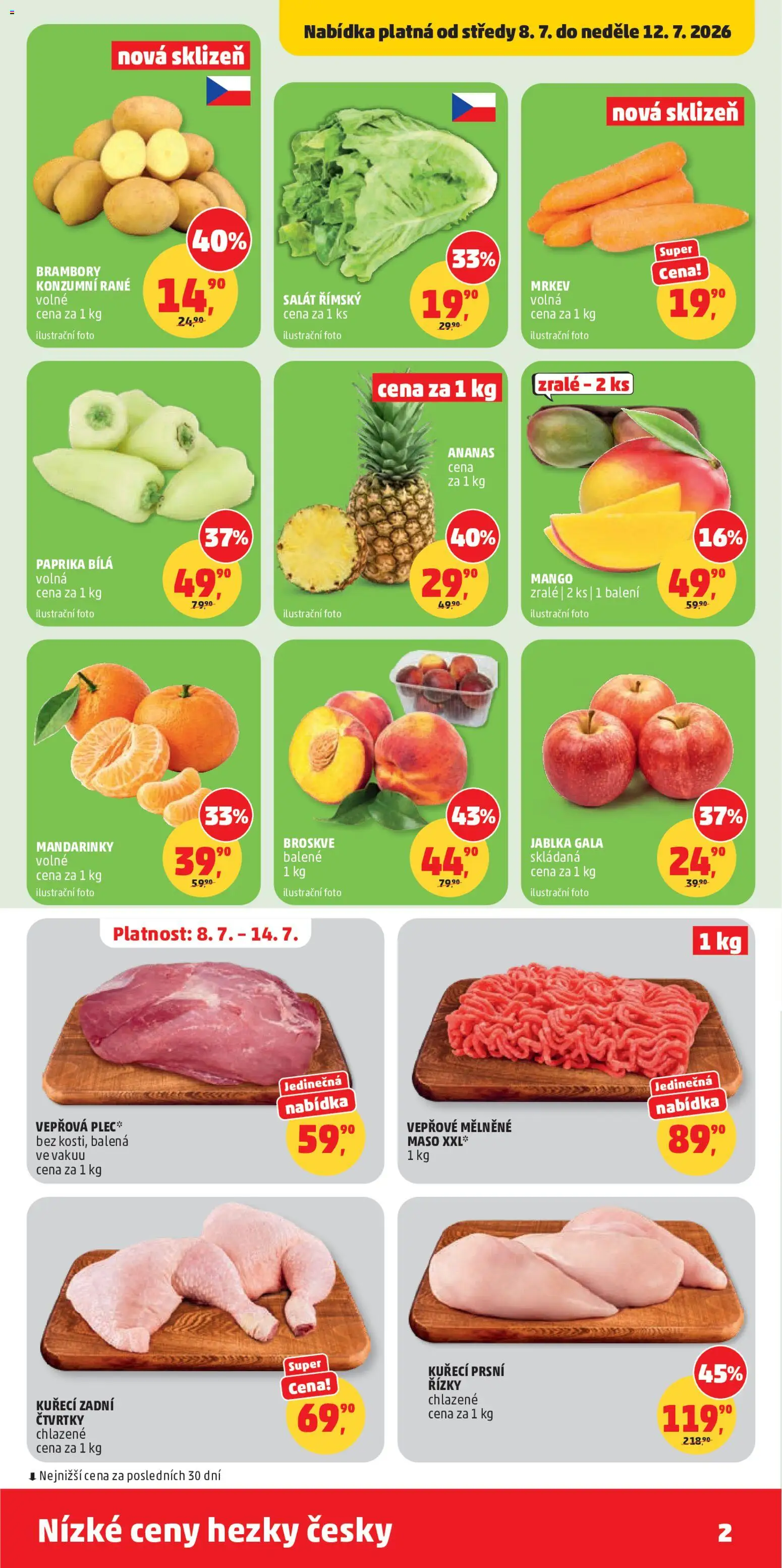 Penny Market leták od 08.07.2026 | Strana: 2 | Produkty: Ananas, Mrkev, Broskve, Paprika bílá
