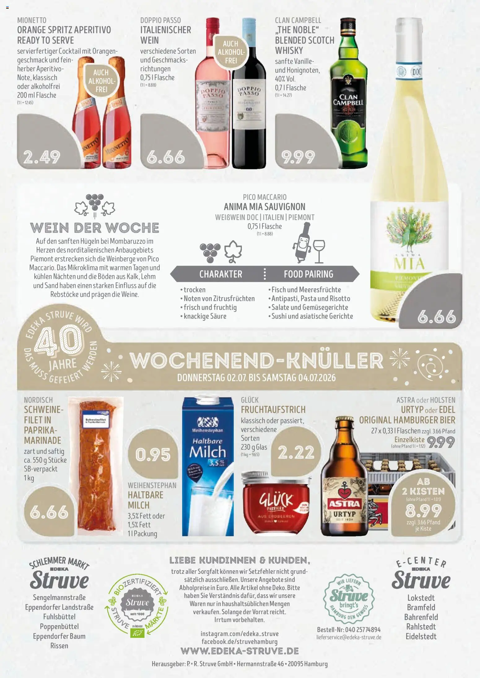 Edeka Struve Prospekt – gültig ab 29.06.2026 | Seite: 18 | Produkte: Whisky, Milch, Bier, Weißwein