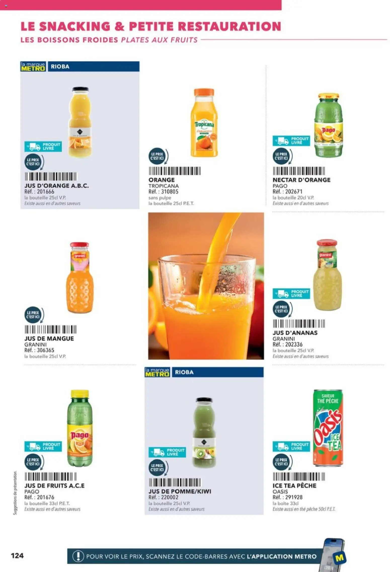{H1} | Page: 124 | Produits: Orange, Jus, Thé, Livre