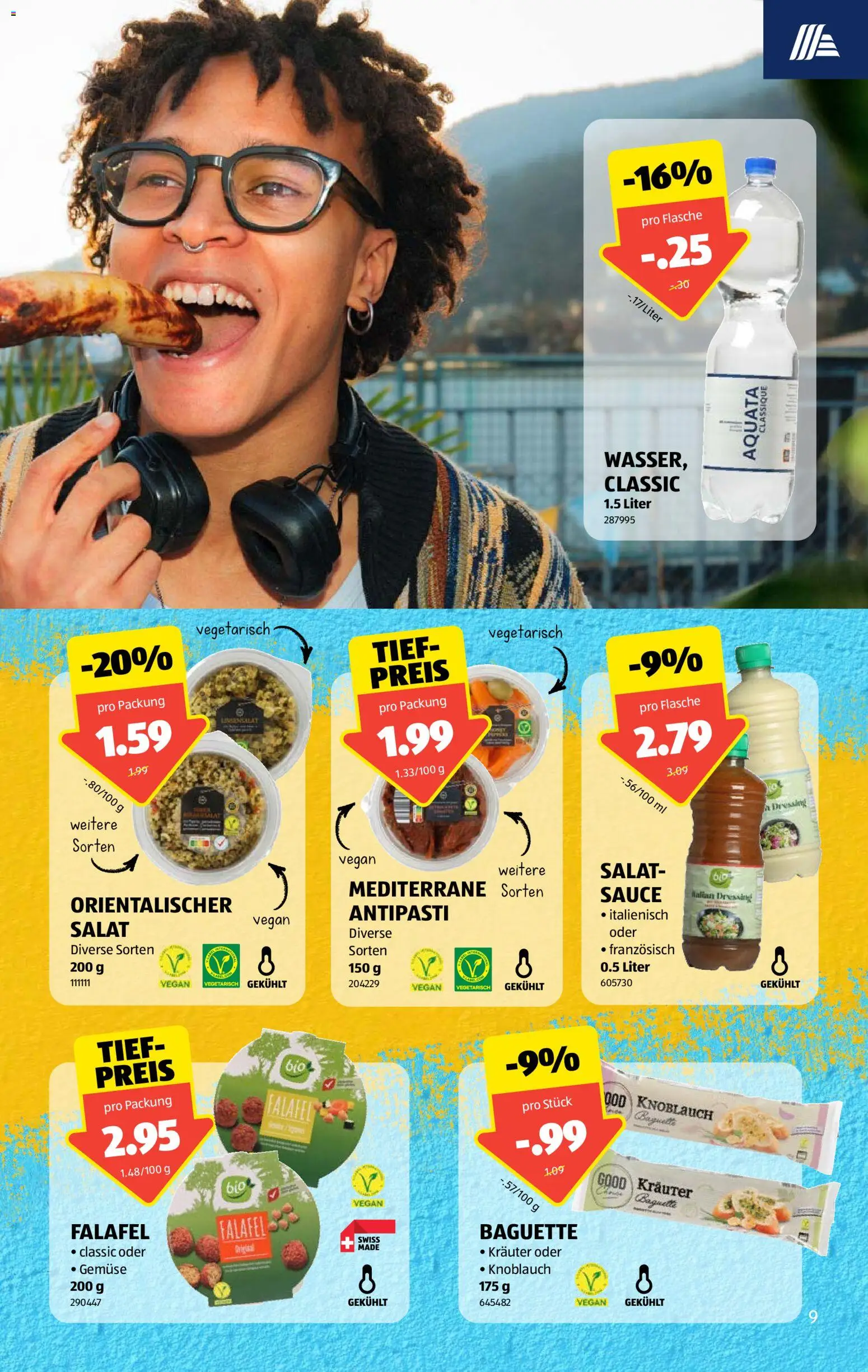 Aldi aktionen – gültig ab 09.07.2026 | Seite: 9 | Produkte: Baguette, Gemüse, Knoblauch, Salat