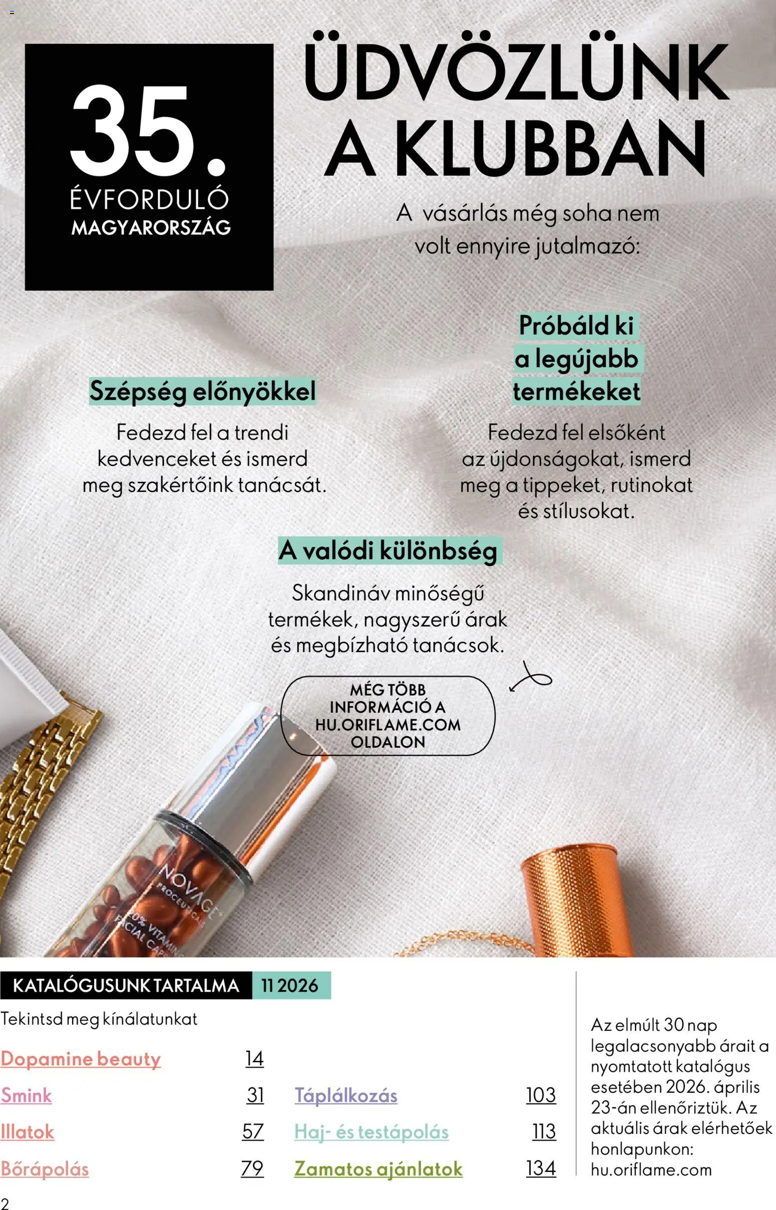 Oriflame akciós ujság - amely érvényes a következő dátumtól: 2026.07.29. | Oldal: 2