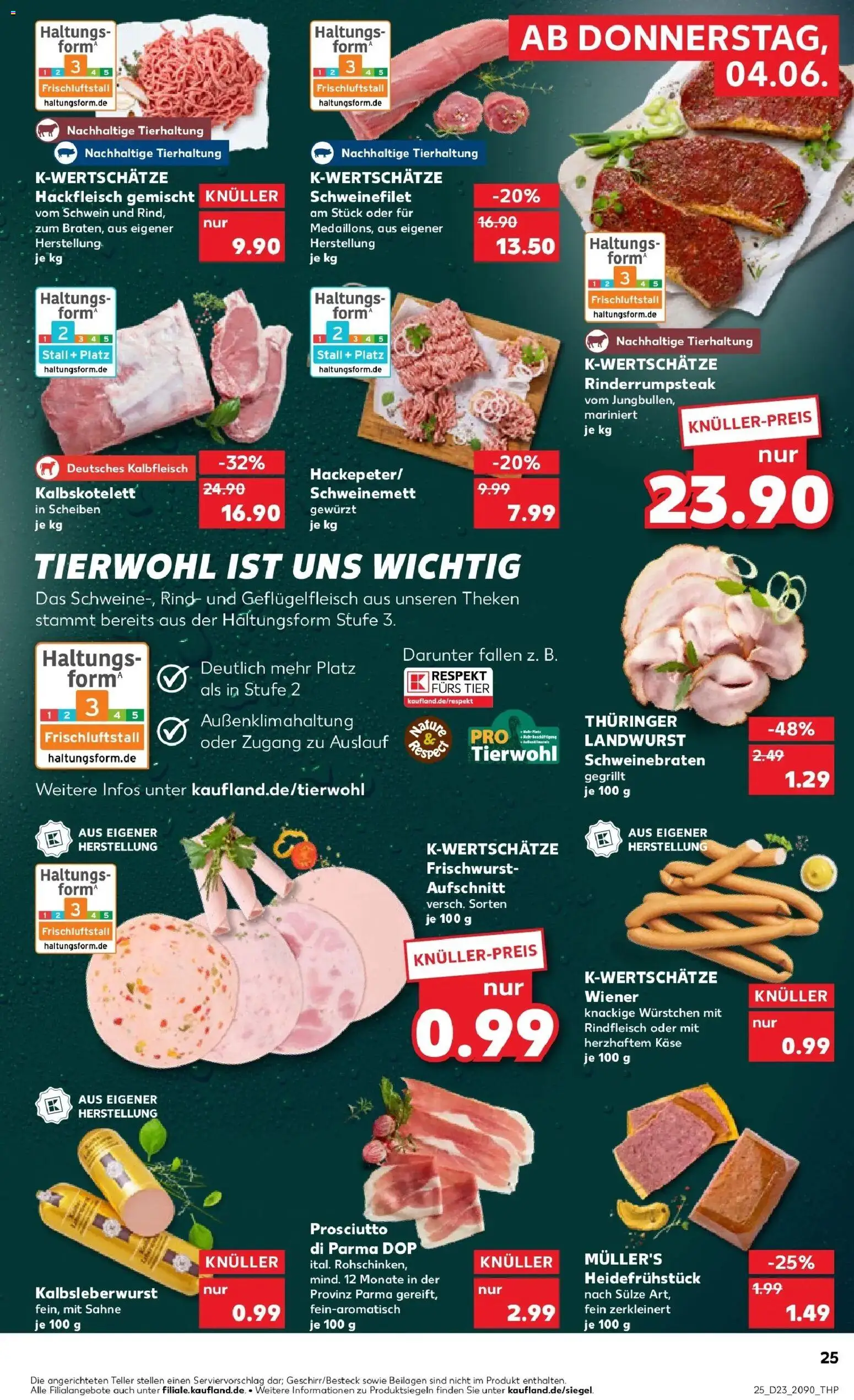 Kaufland Prospekt Mittweida – gültig ab 04.06.2026 | Seite: 25 | Produkte: Käse, Schweinefilet, Steak, Hackfleisch