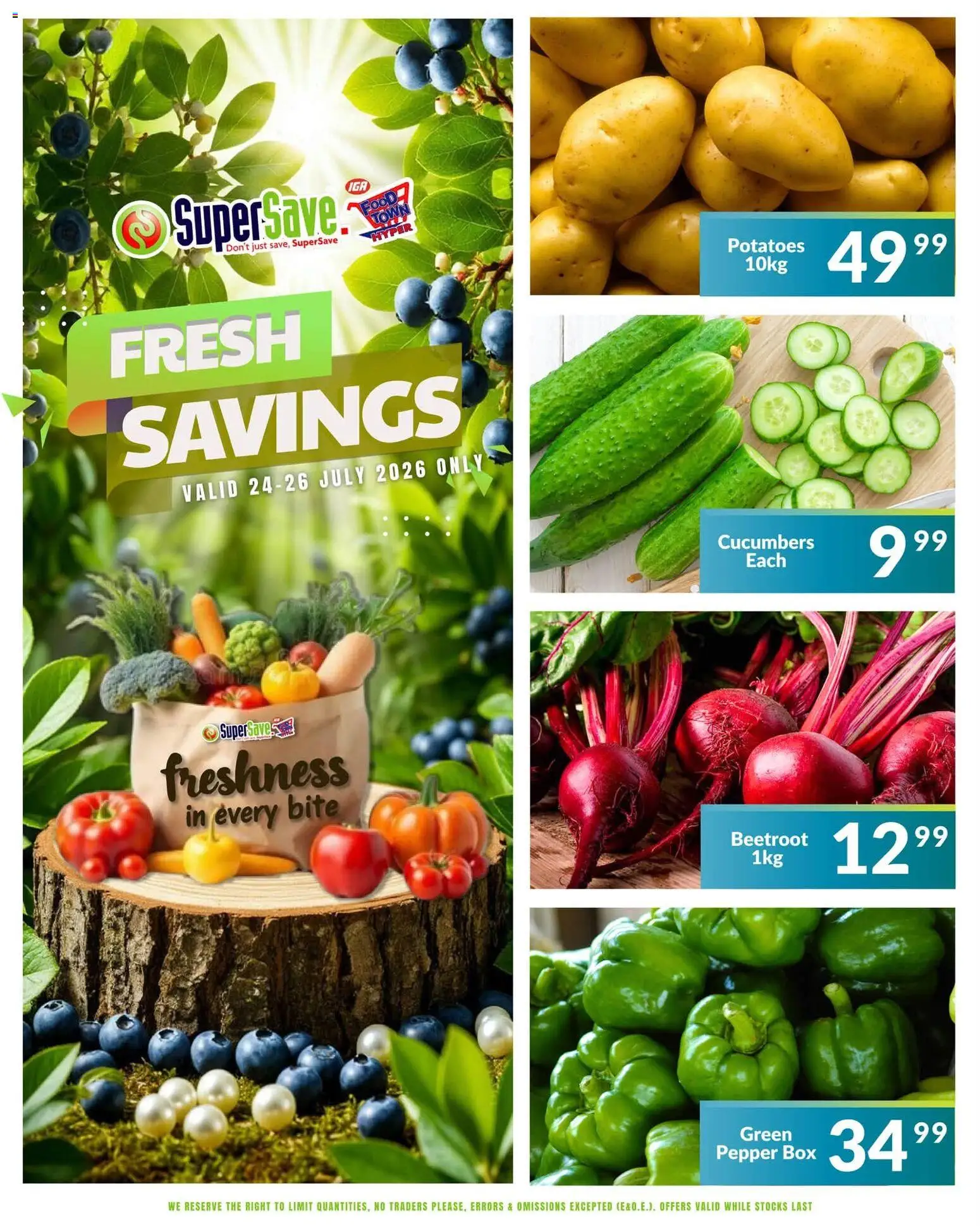 New Super Save catalogue – valid from 24/07/2026 | Page: 3 | Products: Box, Cucumbers, Potatoes, Pepper