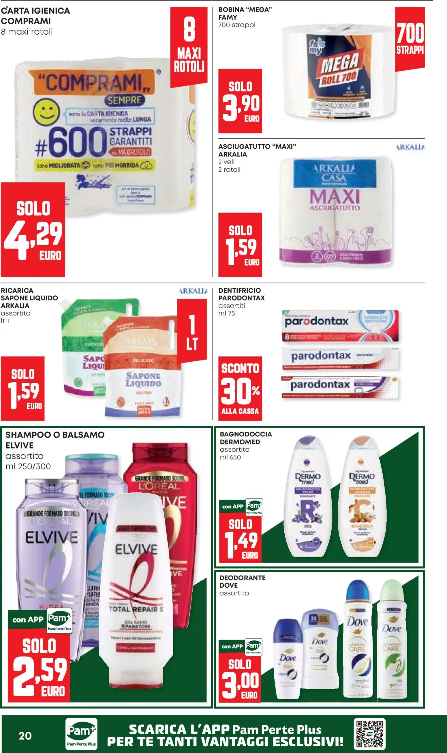 Volantino Panorama del 22/10/2026 | Pagina: 20 | Prodotti: Shampoo, Carta igienica, Sapone, Asciugatutto